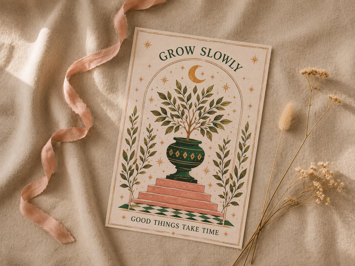 Olive Tree Botanical Print | Inspirational Celestial Folk Nursery Wall Art | Framed or Unframed
