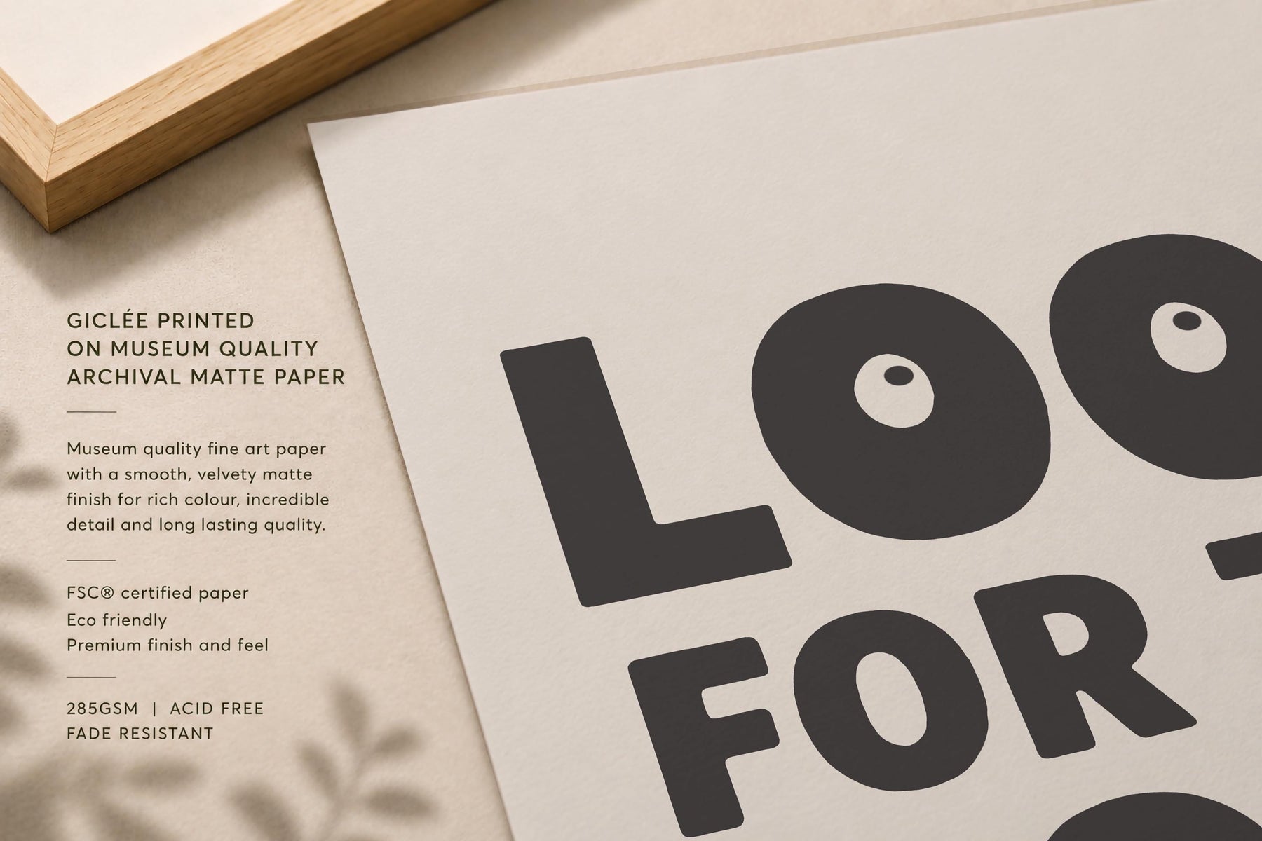 Positive Typography Print | Look For The Good | Modern Hand-Painted Wall Art | Framed or Unframed