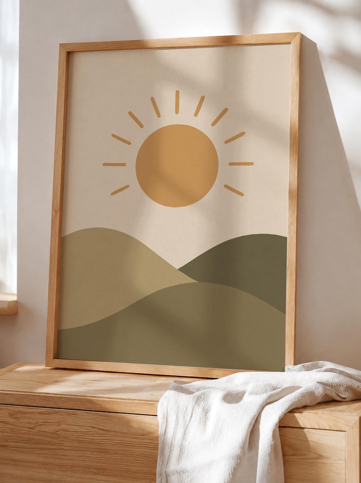 Sunset Sunrise Landscape Print | Rolling Hills Wall Art | Framed or Unframed