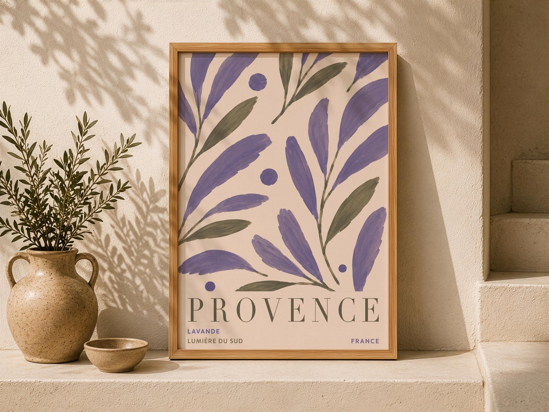Provence Lavender Print | Hand-Painted Botanical Wall Art, French Countryside Illustration | Framed or Unframed