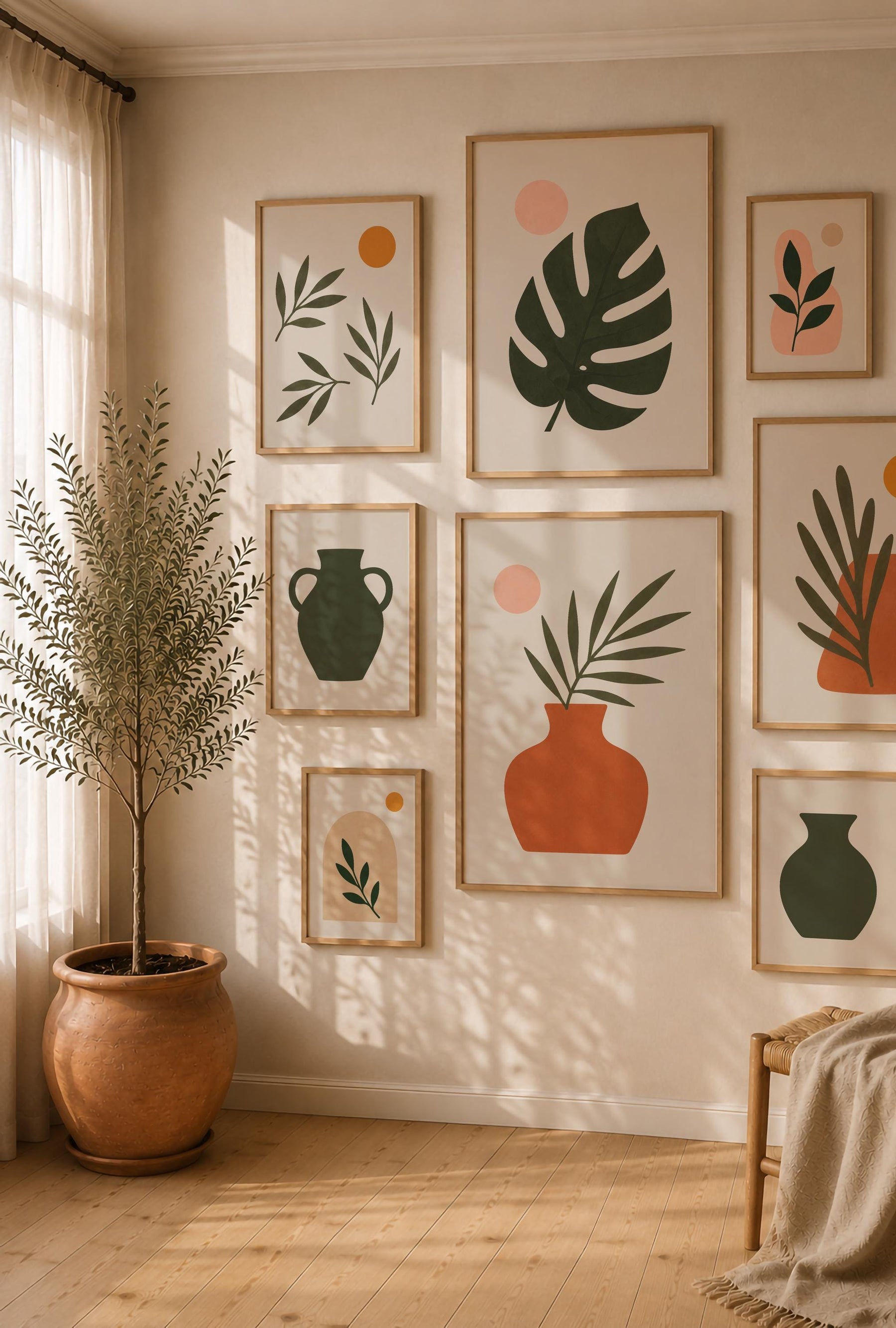 Oasis Olive Branch Print | Hand-Painted Botanical Art, Mediterranean Wall Decor | Framed or Unframed