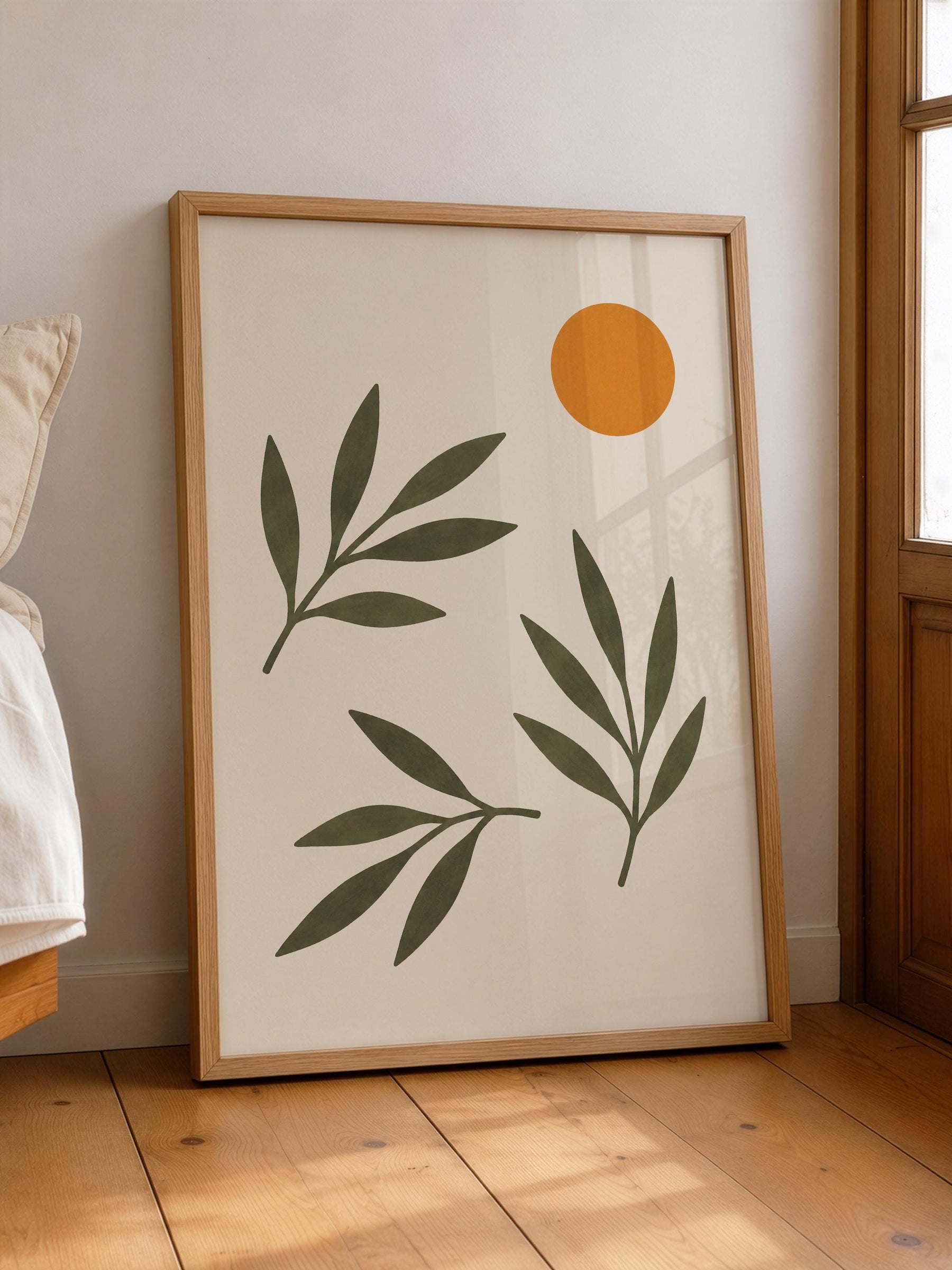 Oasis Olive Branch Print | Hand-Painted Botanical Art, Mediterranean Wall Decor | Framed or Unframed