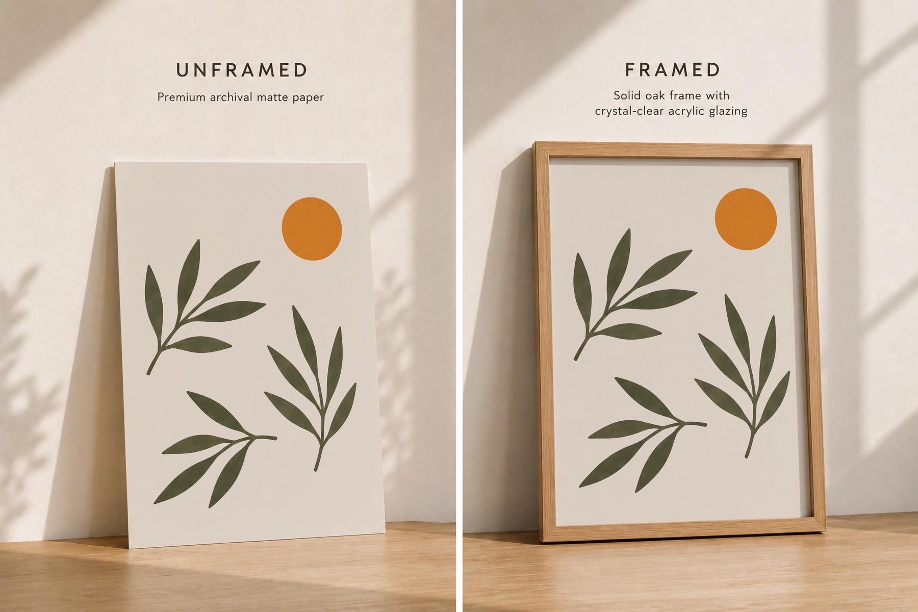 Oasis Olive Branch Print | Hand-Painted Botanical Art, Mediterranean Wall Decor | Framed or Unframed