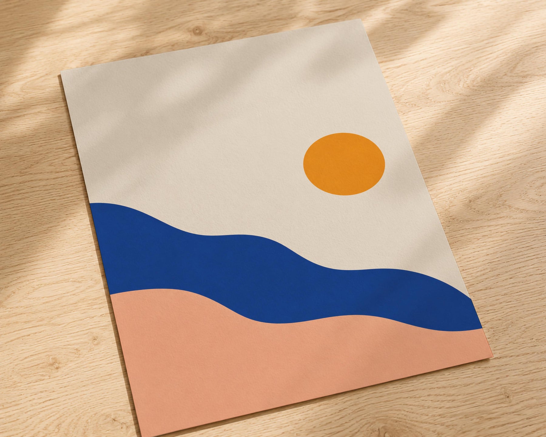 Solstice Abstract Landscape Print | Minimalist Sun Wall Art, Mediterranean Decor | Framed or Unframed