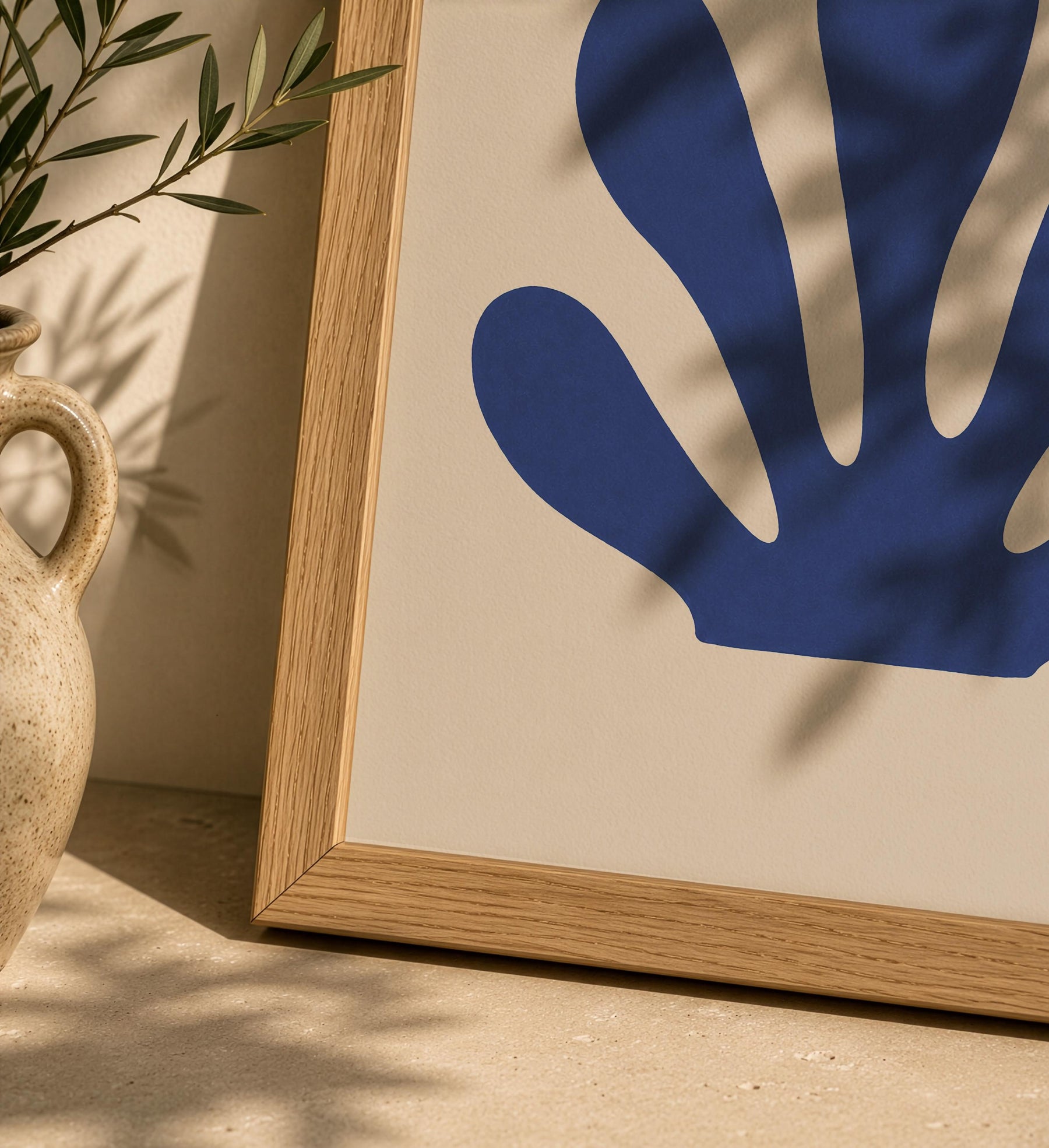 Sway Blue Coral Abstract Print | Matisse Inspired Coastal Wall Art | Framed or Unframed