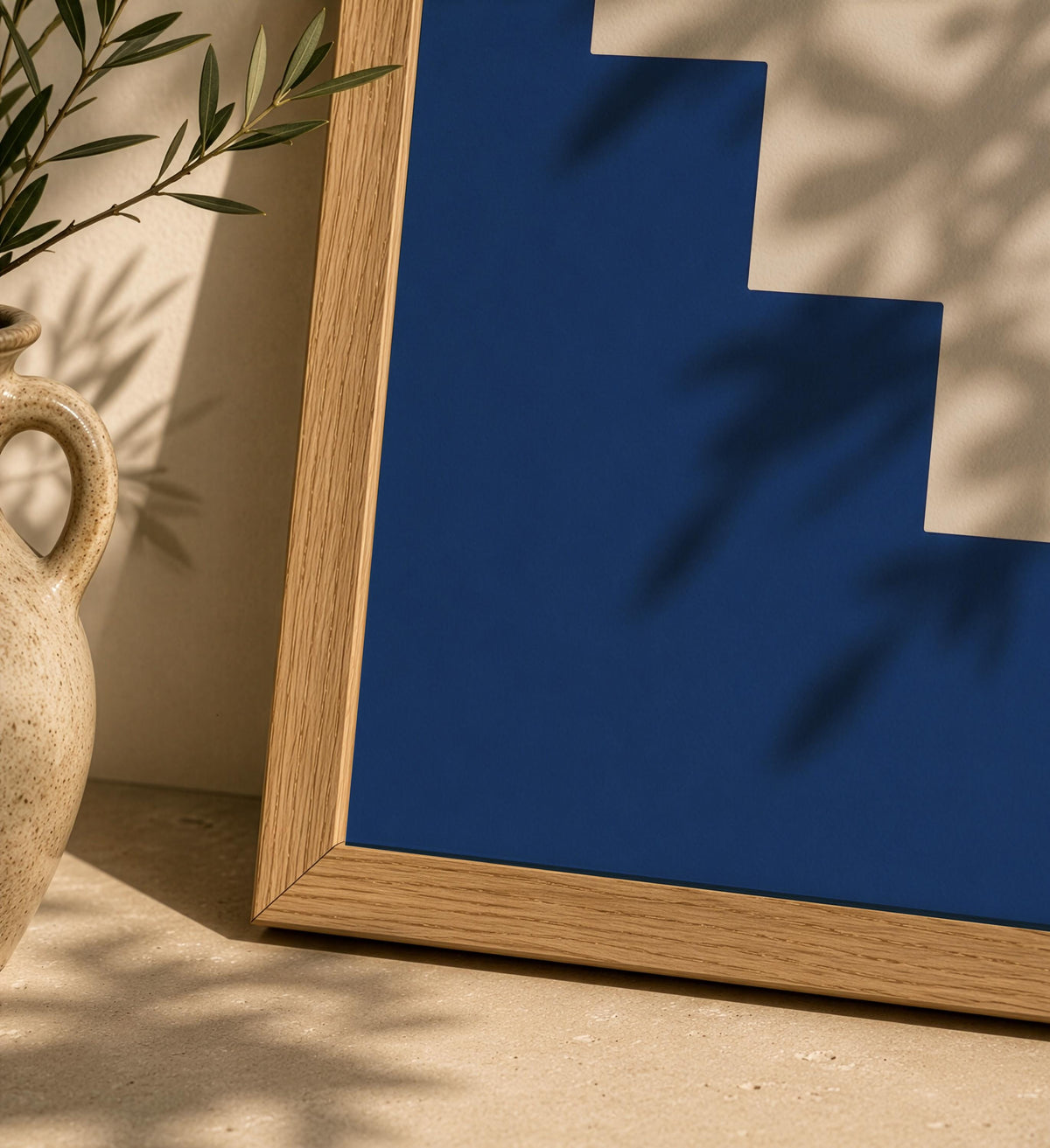Ascend Abstract Steps Print | Mediterranean Geometric Landscape Wall Art | Framed or Unframed