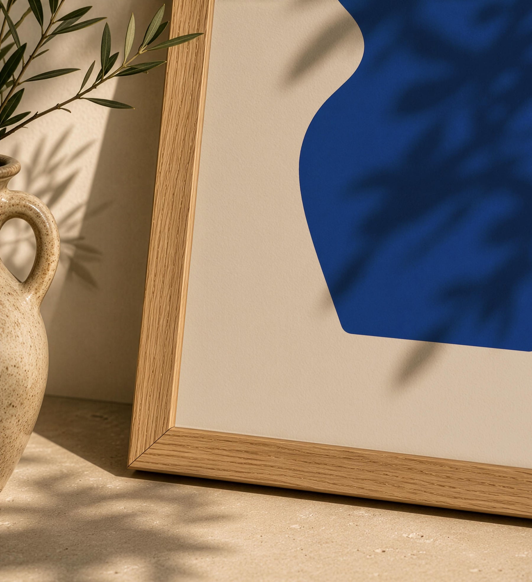 Contour Blue Vase Print | Abstract Minimalist Wall Art, Organic Home Decor | Framed or Unframed