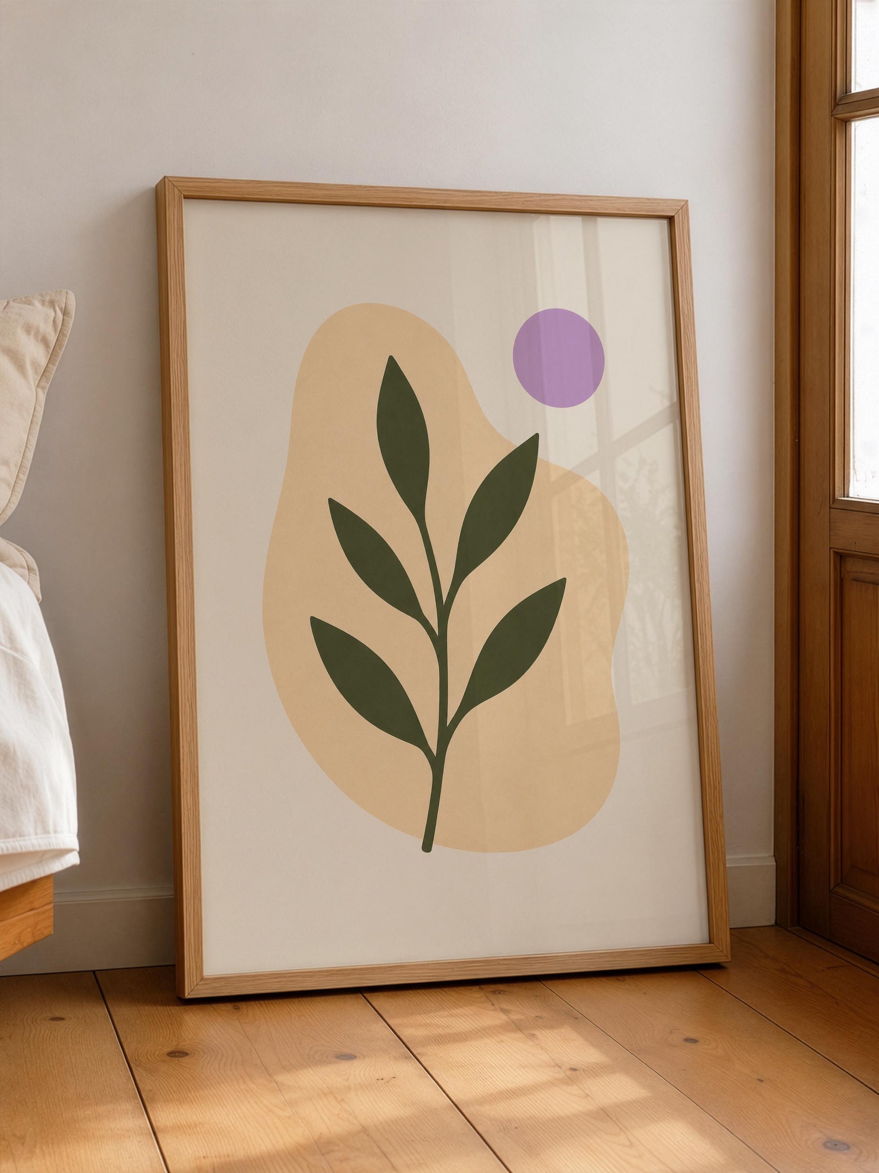 Botanica Abstract Leaf Print | Botanical Organic Modern Wall Art | Framed or Unframed