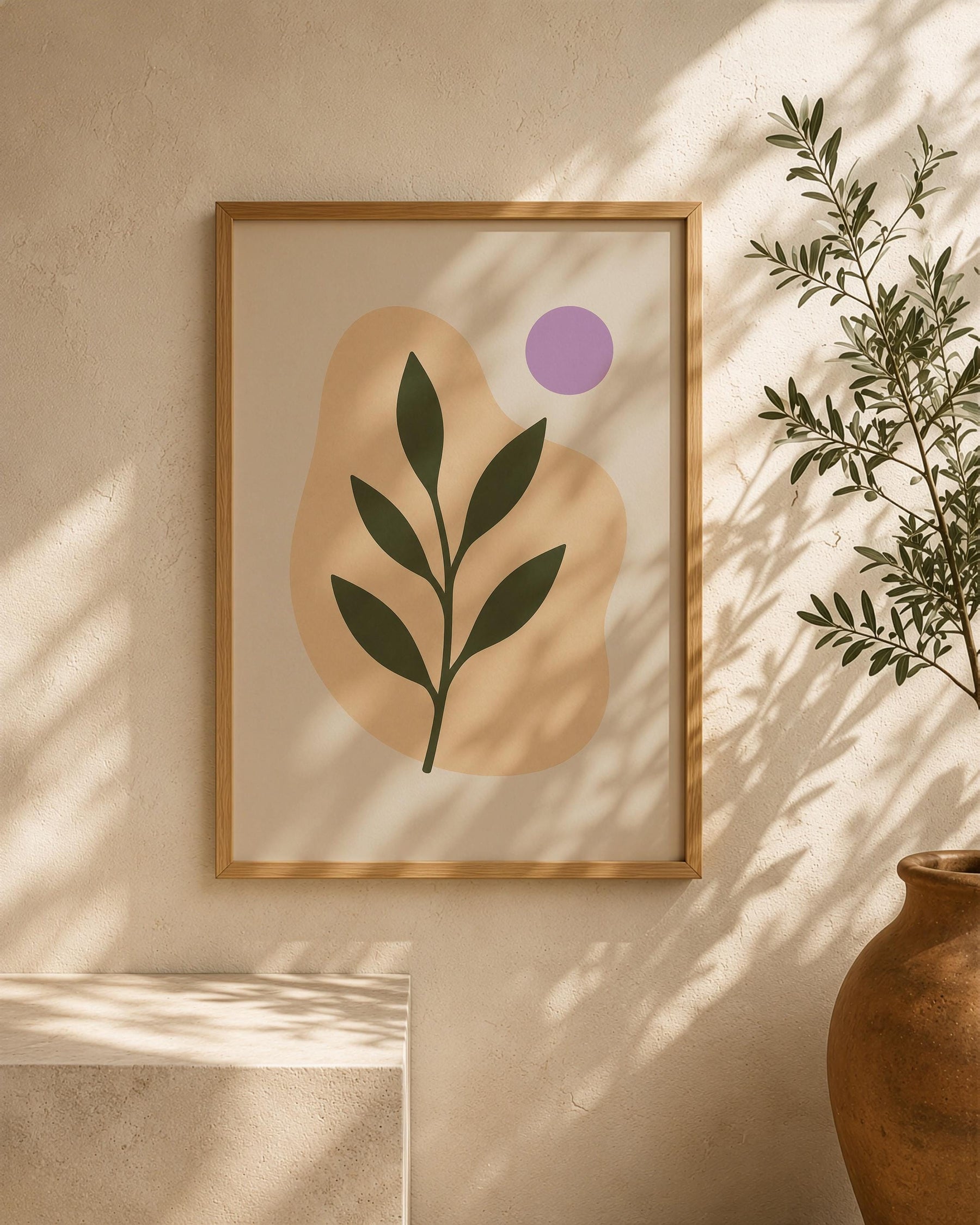 Botanica Abstract Leaf Print | Botanical Organic Modern Wall Art | Framed or Unframed