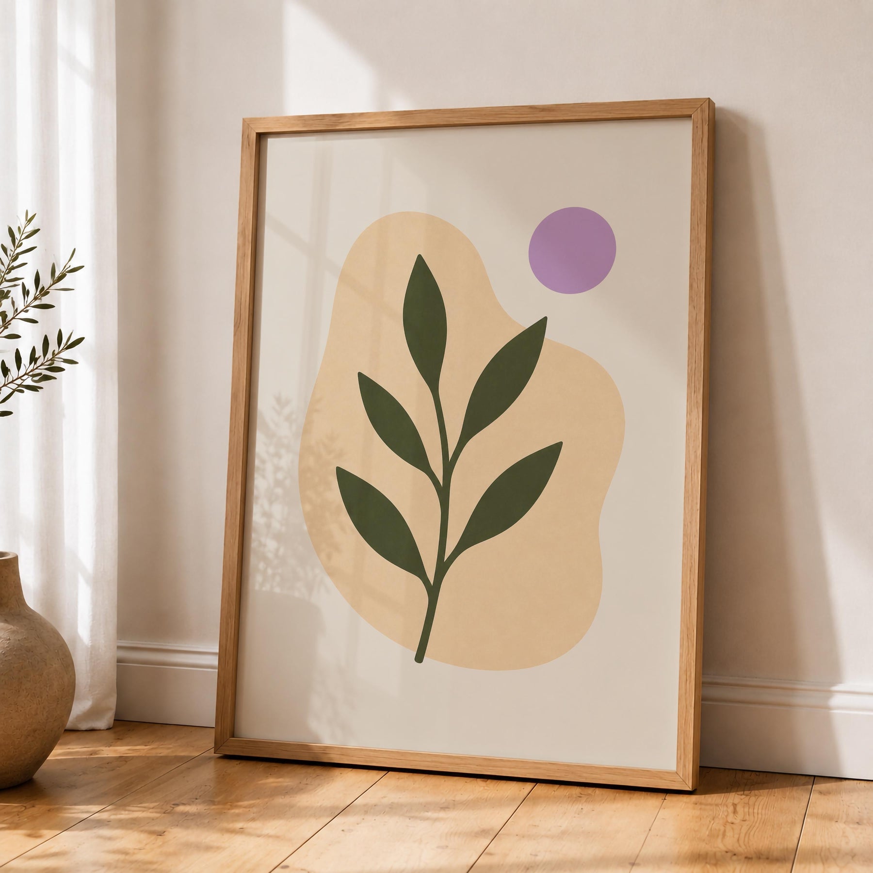 Botanica Abstract Leaf Print | Botanical Organic Modern Wall Art | Framed or Unframed