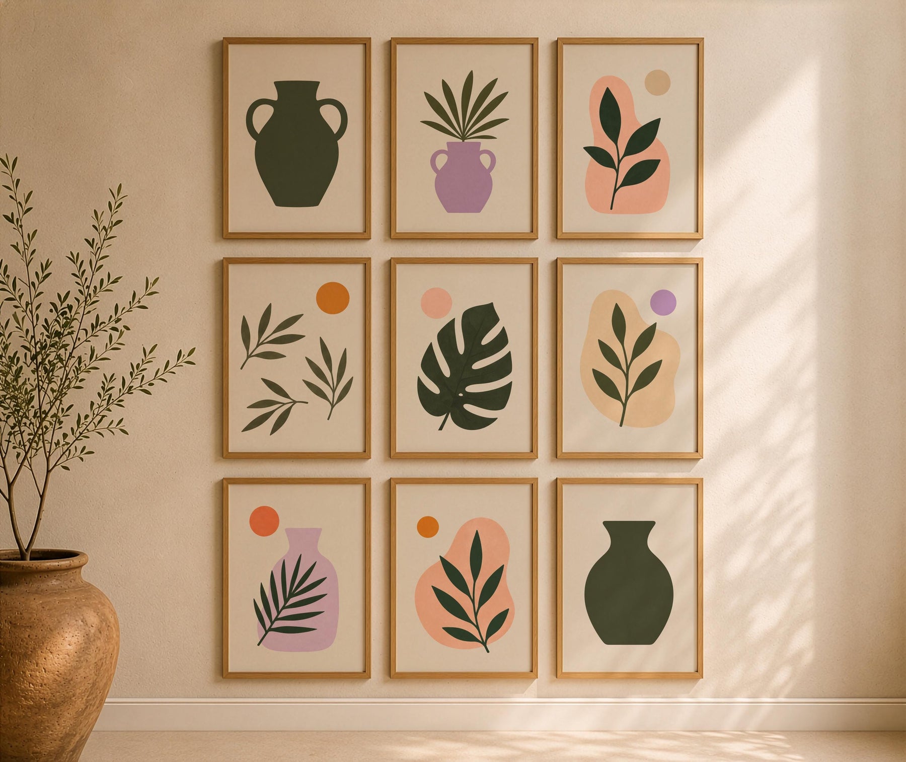 Botanica Abstract Leaf Print | Botanical Organic Modern Wall Art | Framed or Unframed