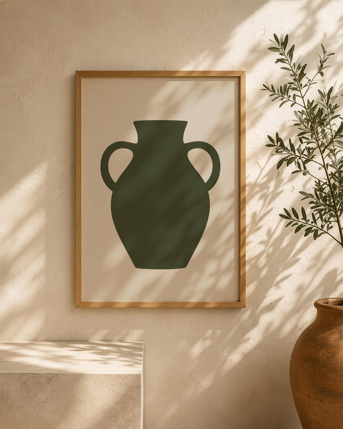 Vessel Amphora Vase Print | Abstract Mediterranean Wall Art | Framed or Unframed