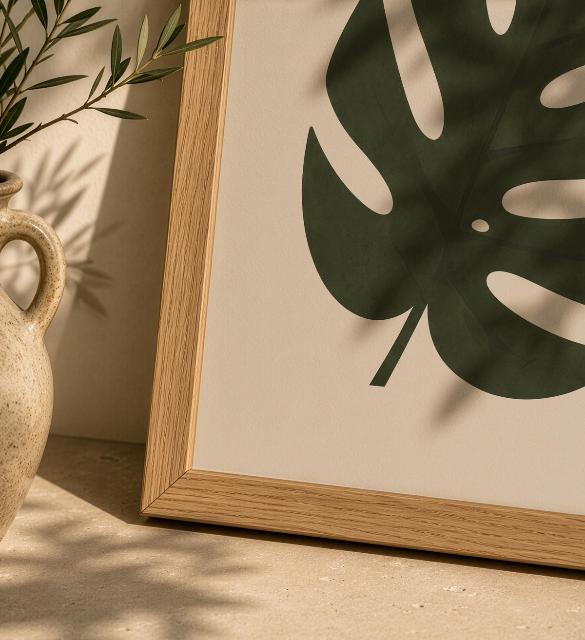 Ombré Monstera Leaf Print | Botanical Wall Art, Organic Modern Decor | Framed or Unframed