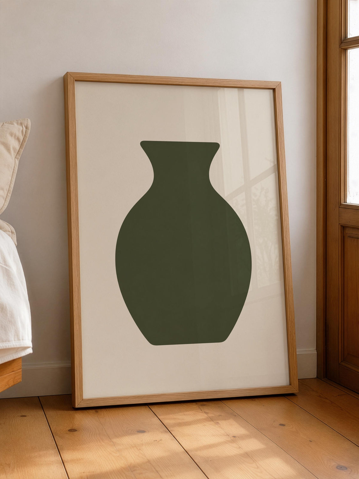 Forma Green Vase Print | Minimalist Abstract Contemporary Wall Art | Framed or Unframed
