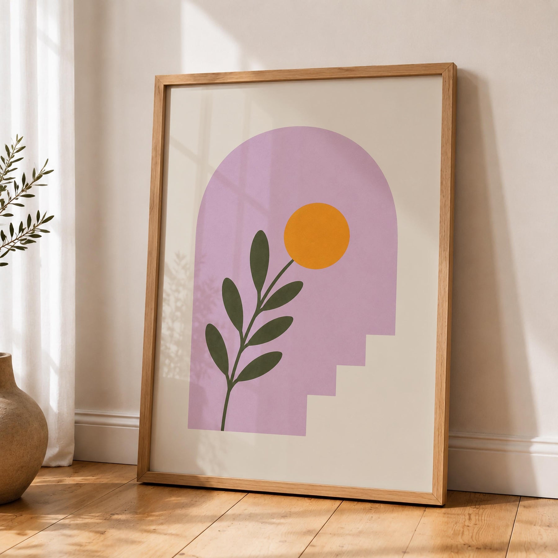 Alcove Floral Archway Print | Minimalist Botanical Mediterranean Wall Art | Framed or Unframed