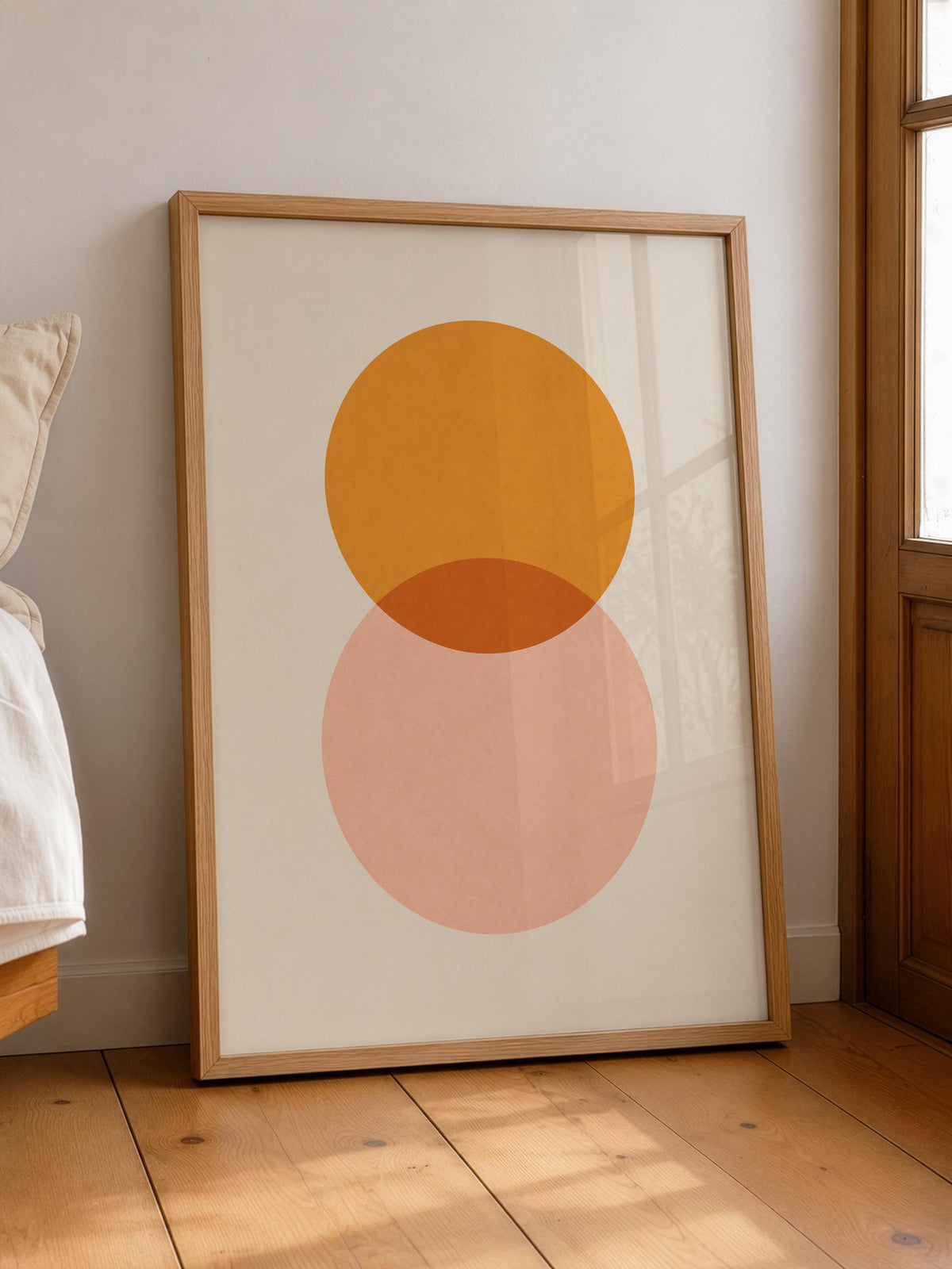 Eclipse Overlapping Circles Print | Minimalist Geometric Wall Art, Modern Abstract Poster | Framed or Unframed