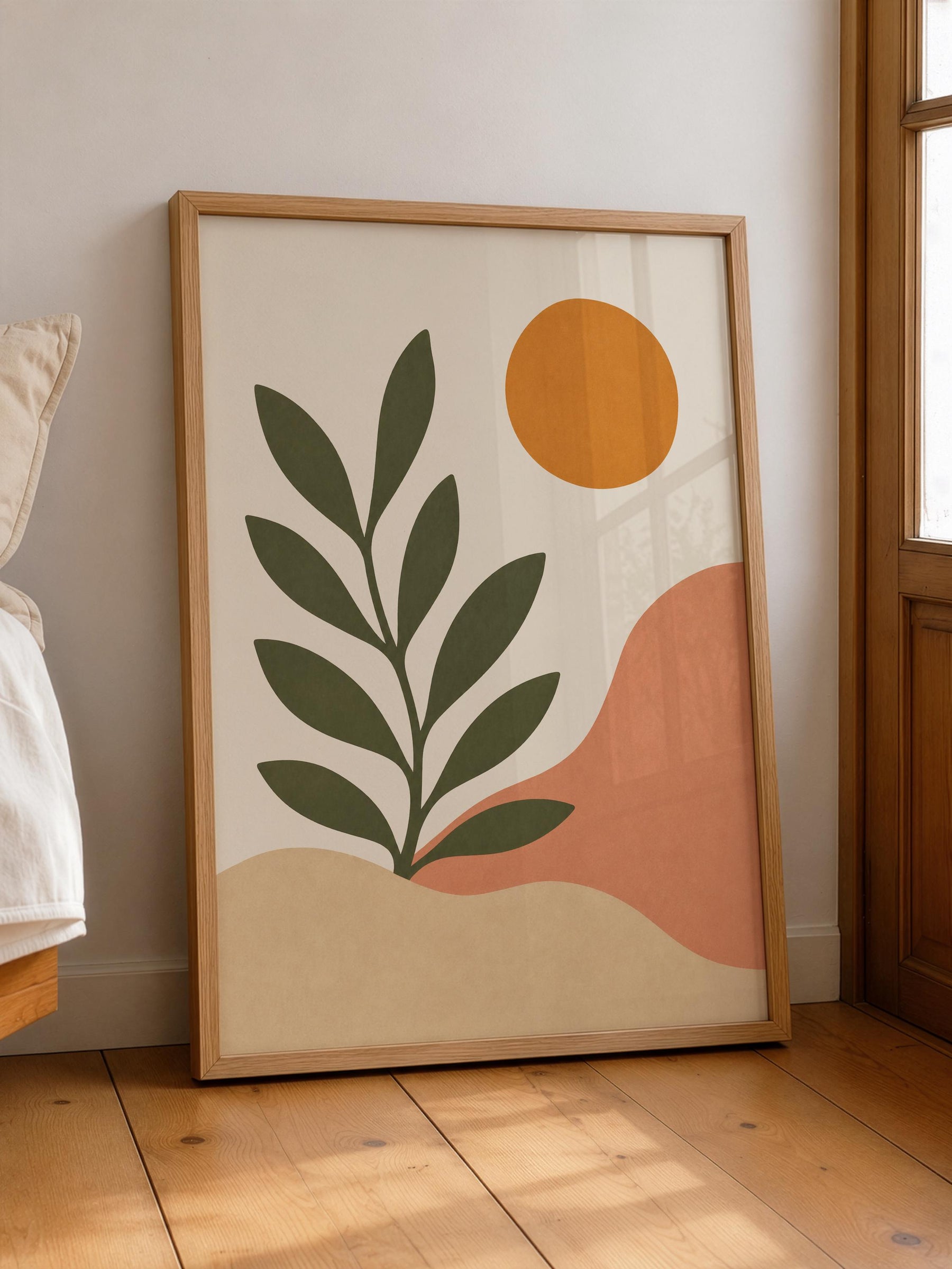 Sierra Botanical Print | Minimalist Desert Hills Wall Art, Neutral Room Decor | Framed or Unframed