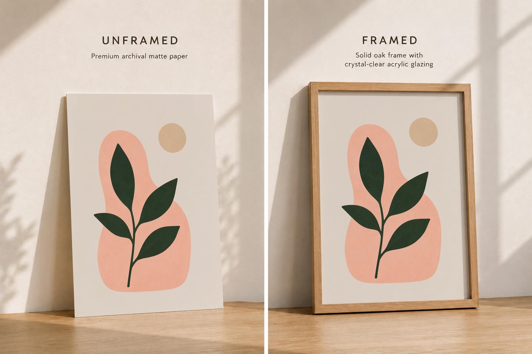 Botanical Print | Luma Abstract Wall Art, Contemporary Neutral Decor | Framed or Unframed