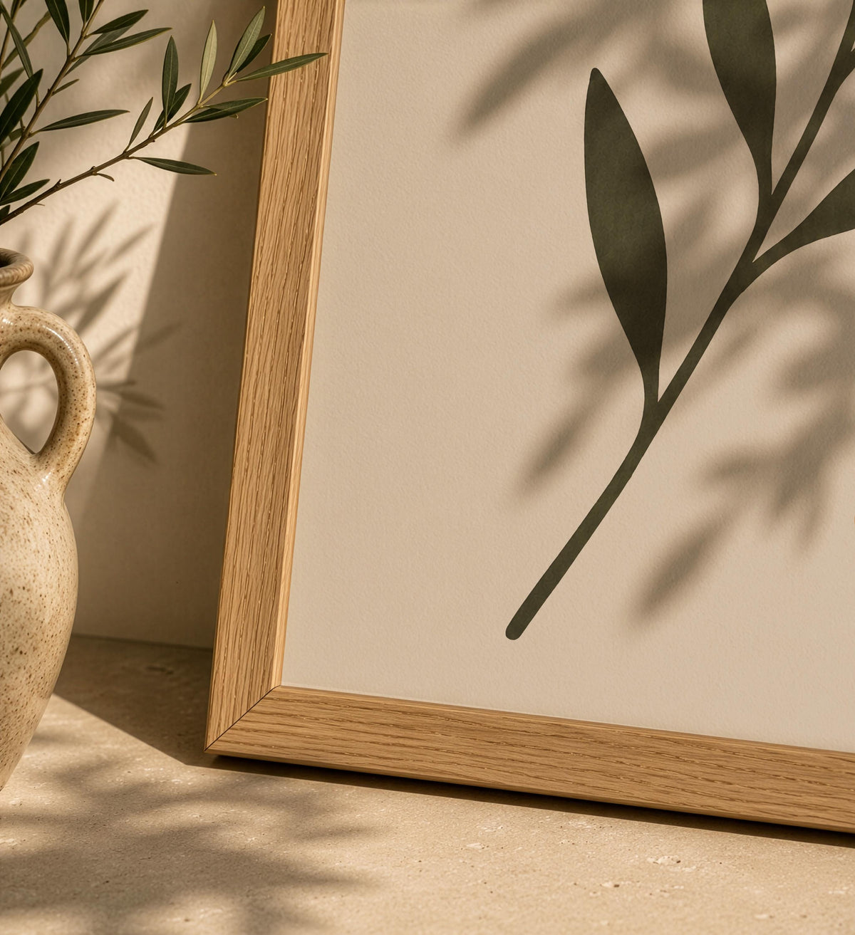 Luna Botanical Crescent Moon Print | Minimalist Scandinavian Wall Art | Framed or Unframed