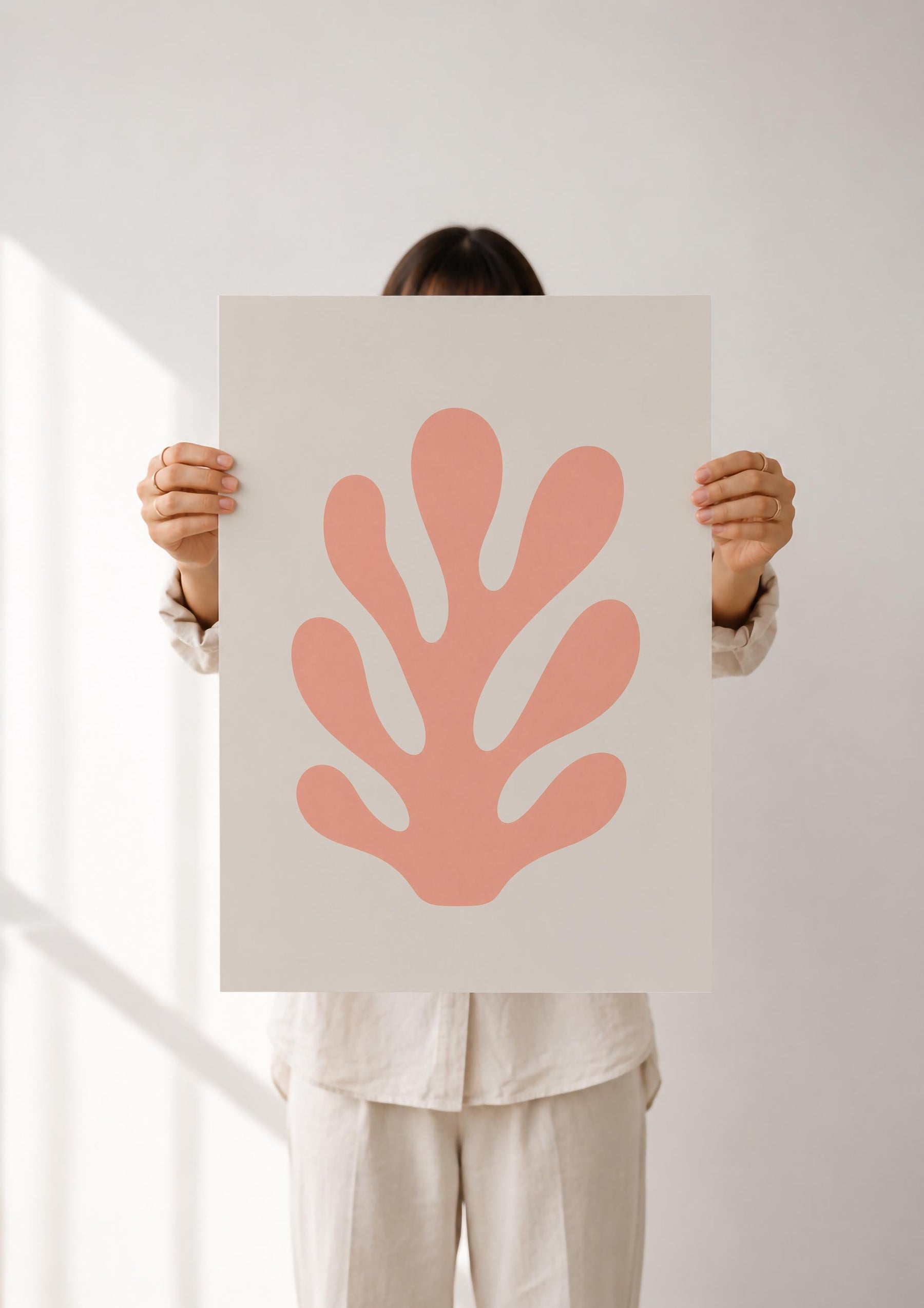 Cala Pink Coral Print | Minimalist Coastal Botanical Wall Art | Framed or Unframed