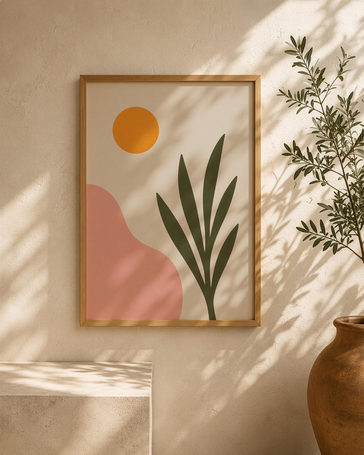 Sirocco Desert Botanical Print | Minimalist Landscape Wall Art | Framed or Unframed