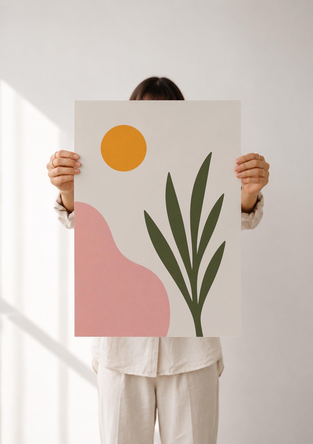 Sirocco Desert Botanical Print | Minimalist Landscape Wall Art | Framed or Unframed