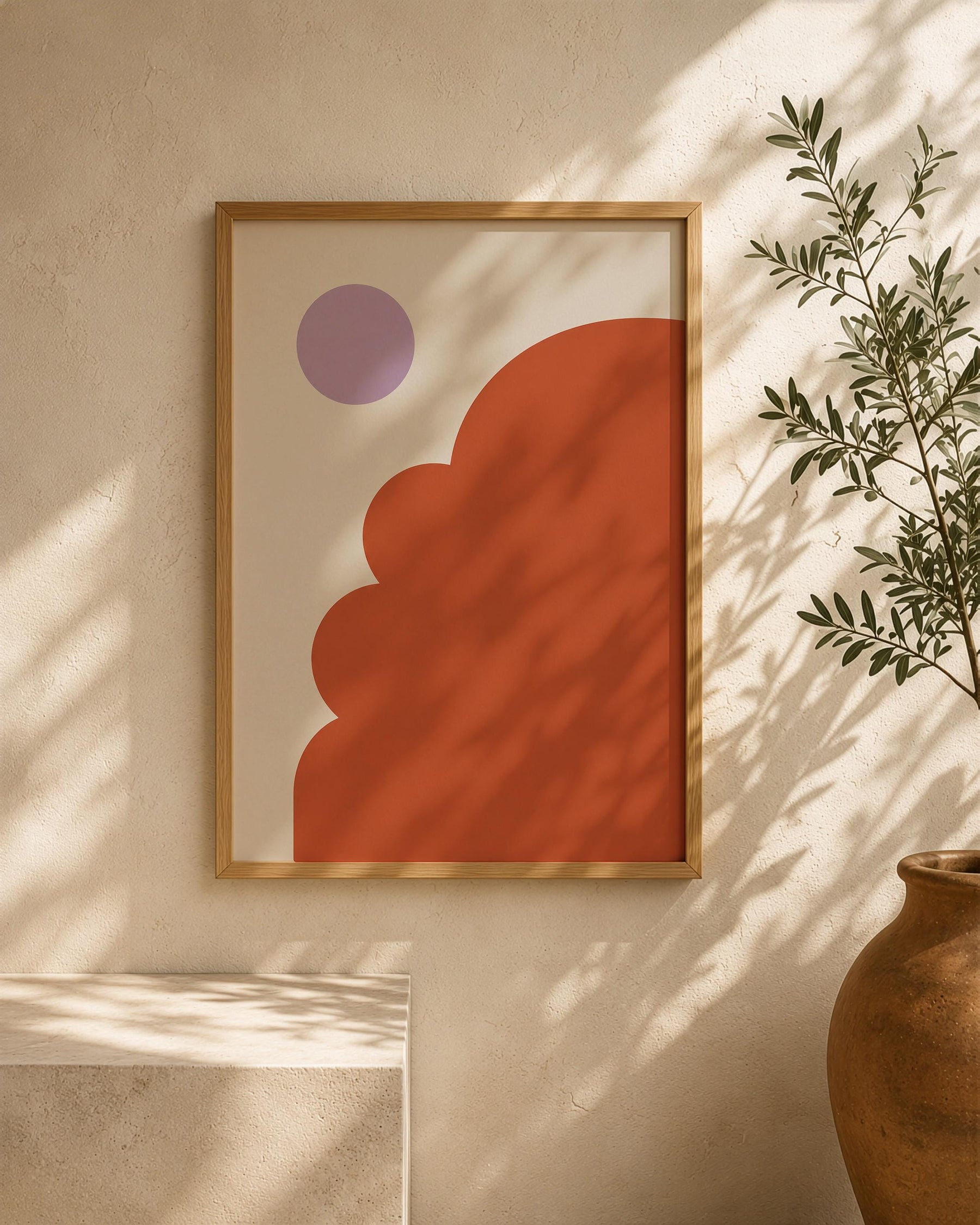 Domo Architectural Print | Terracotta Domes, Minimalist Mediterranean Wall Art | Framed or Unframed
