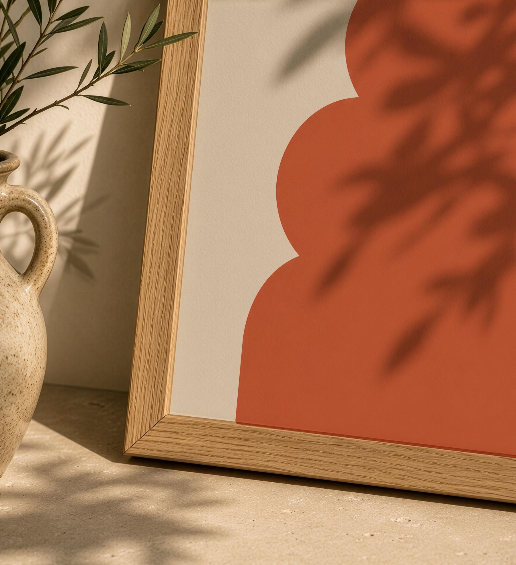 Domo Architectural Print | Terracotta Domes, Minimalist Mediterranean Wall Art | Framed or Unframed