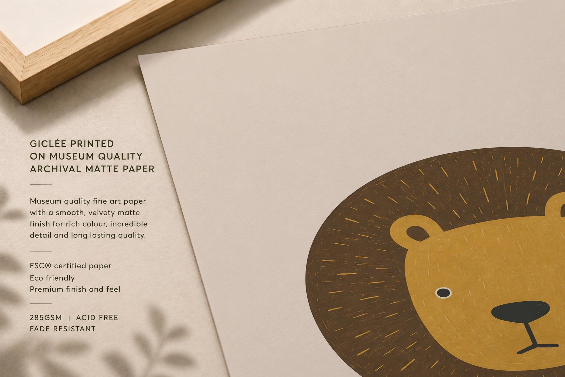 Lion Wall Art Print | Scandinavian Safari Animal Print, Neutral Kids Room & Nursery Decor