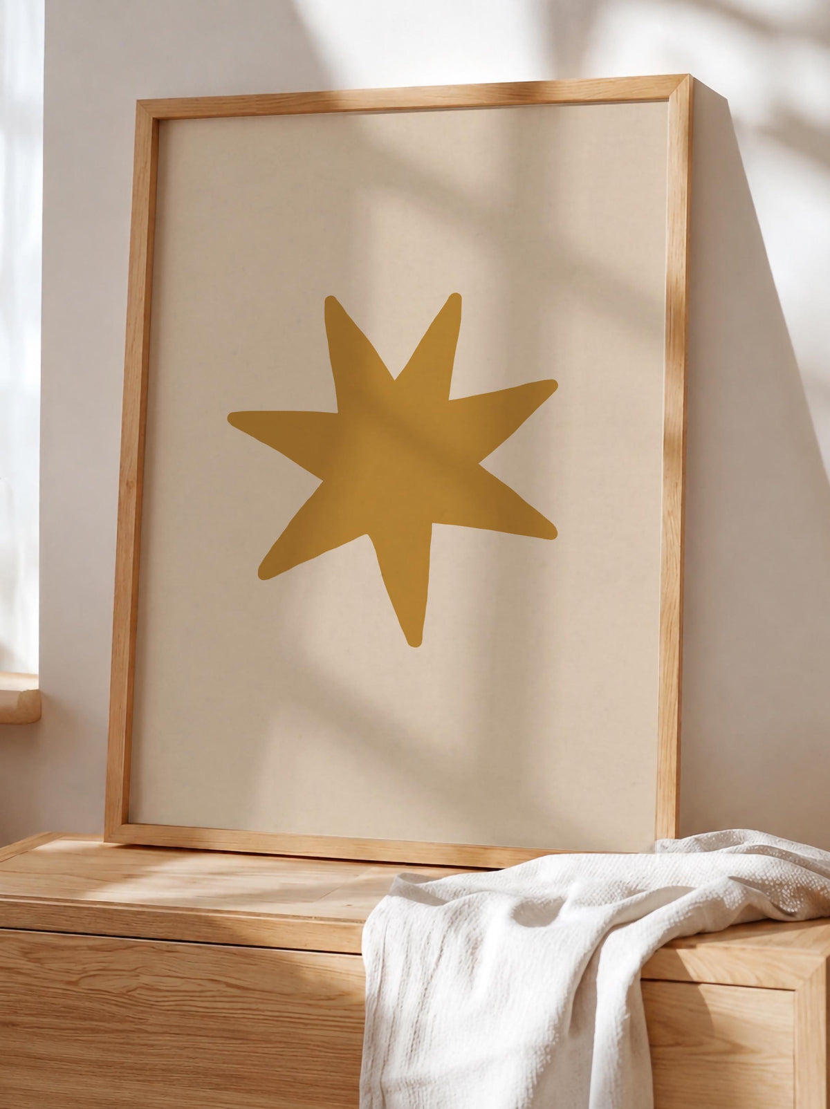Star Print | Scandinavian Celestial Wall Art, Modern Nursery & Kids Room Decor | Framed or Unframed