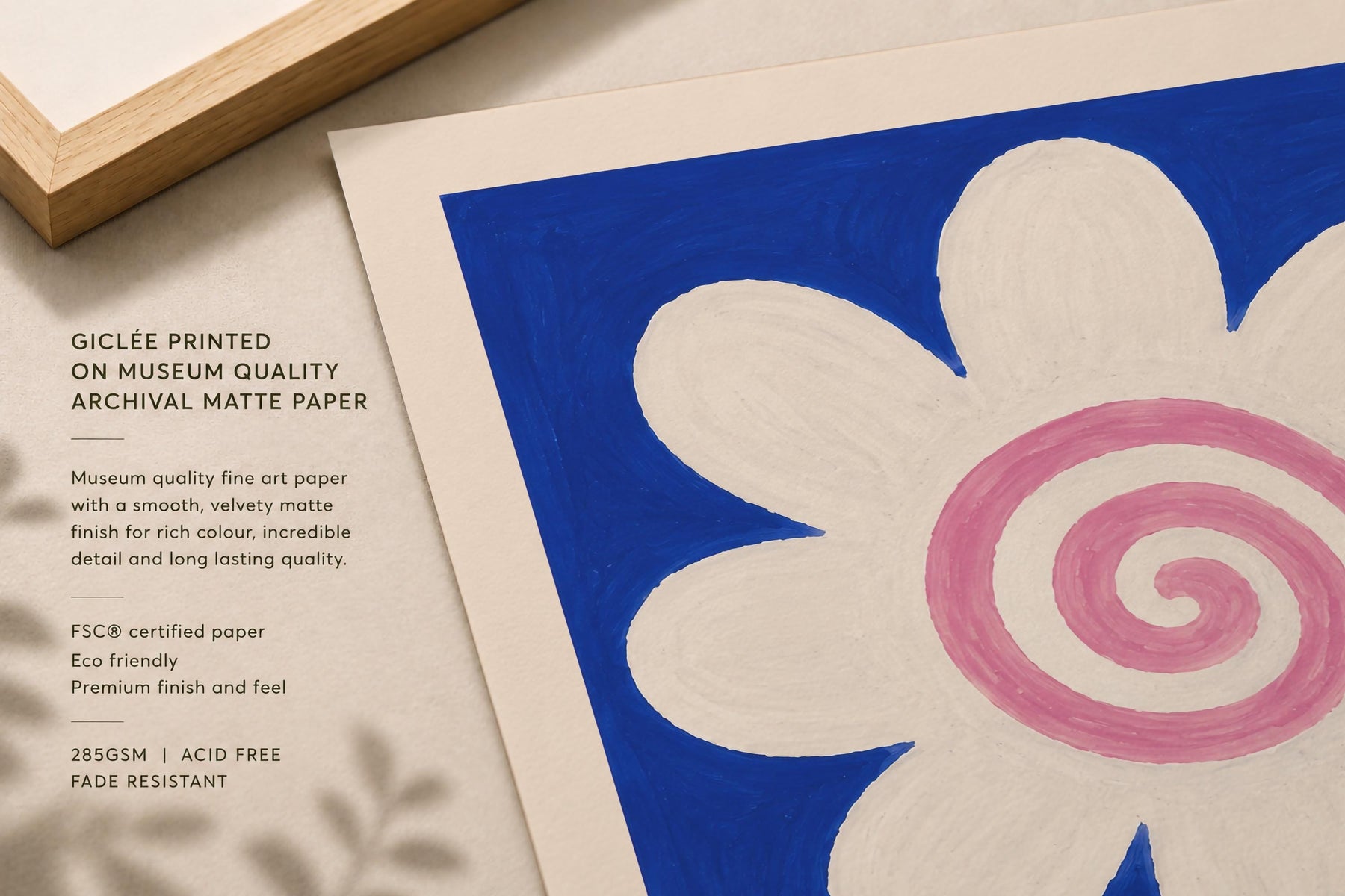 Hand-Painted Floral Print | Scandinavian Folk Art, Modern Botanical Room Decor | Framed or Unframed