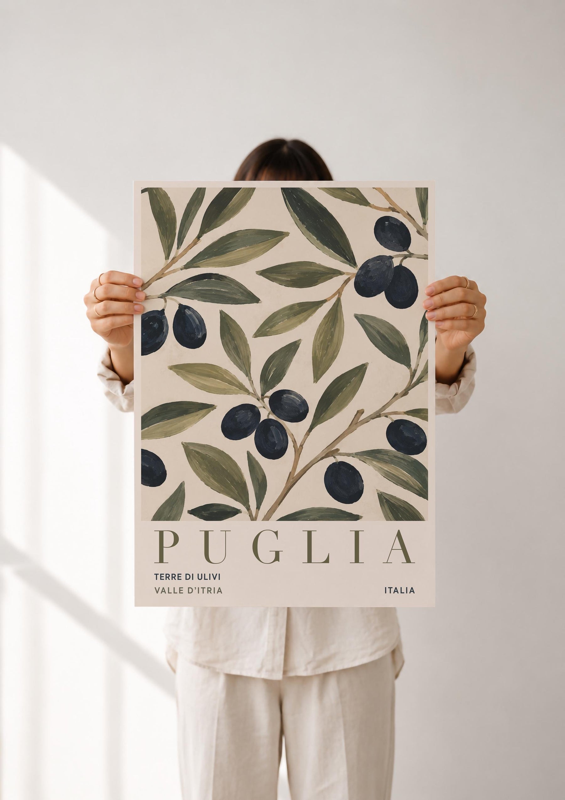 Puglia Olive Branch Print | Italian Botanical Travel Poster | Framed or Unframed