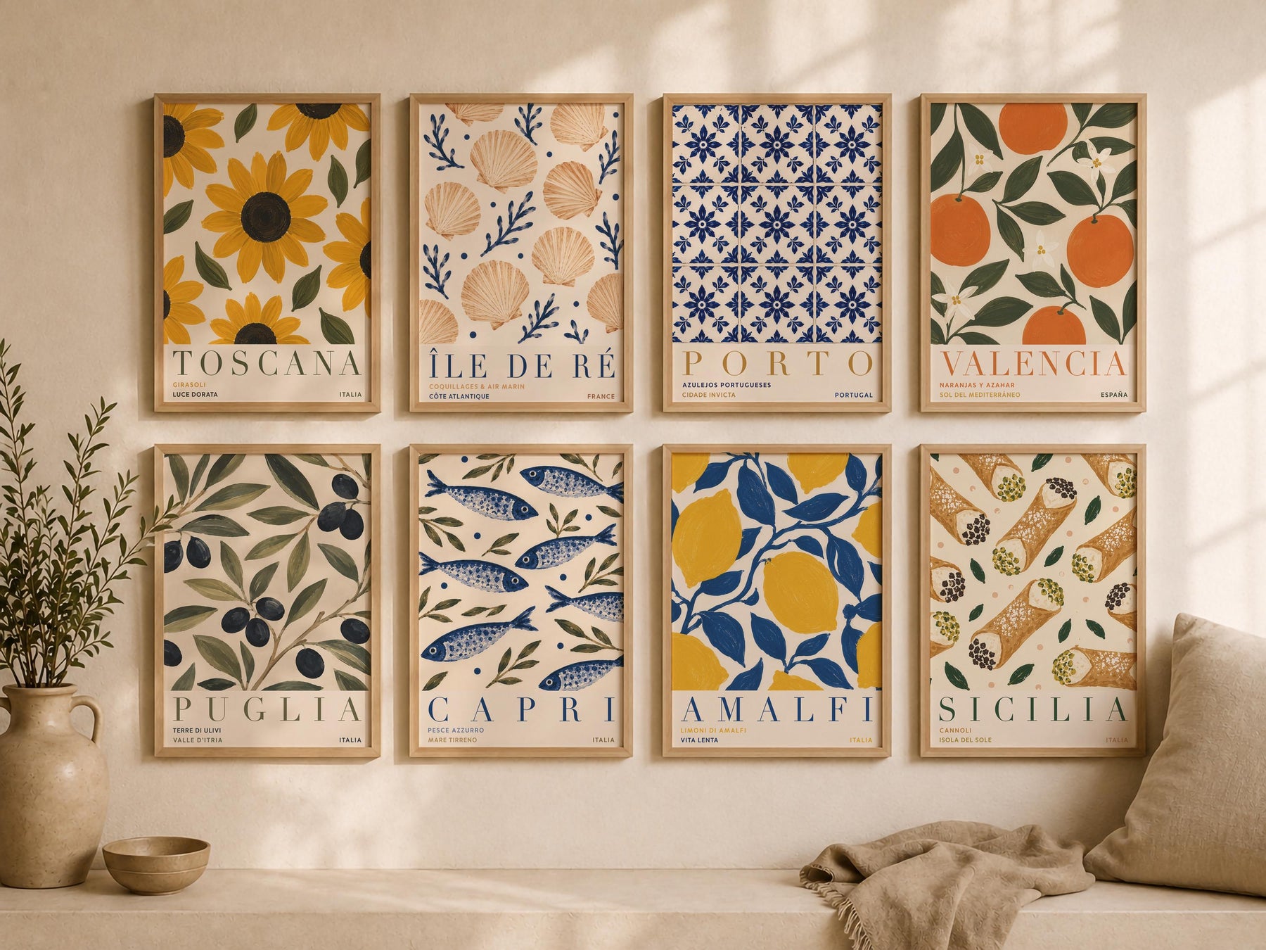 Tuscany Sunflower Print | Hand-Painted Italian Countryside Wall Art | Framed or Unframed
