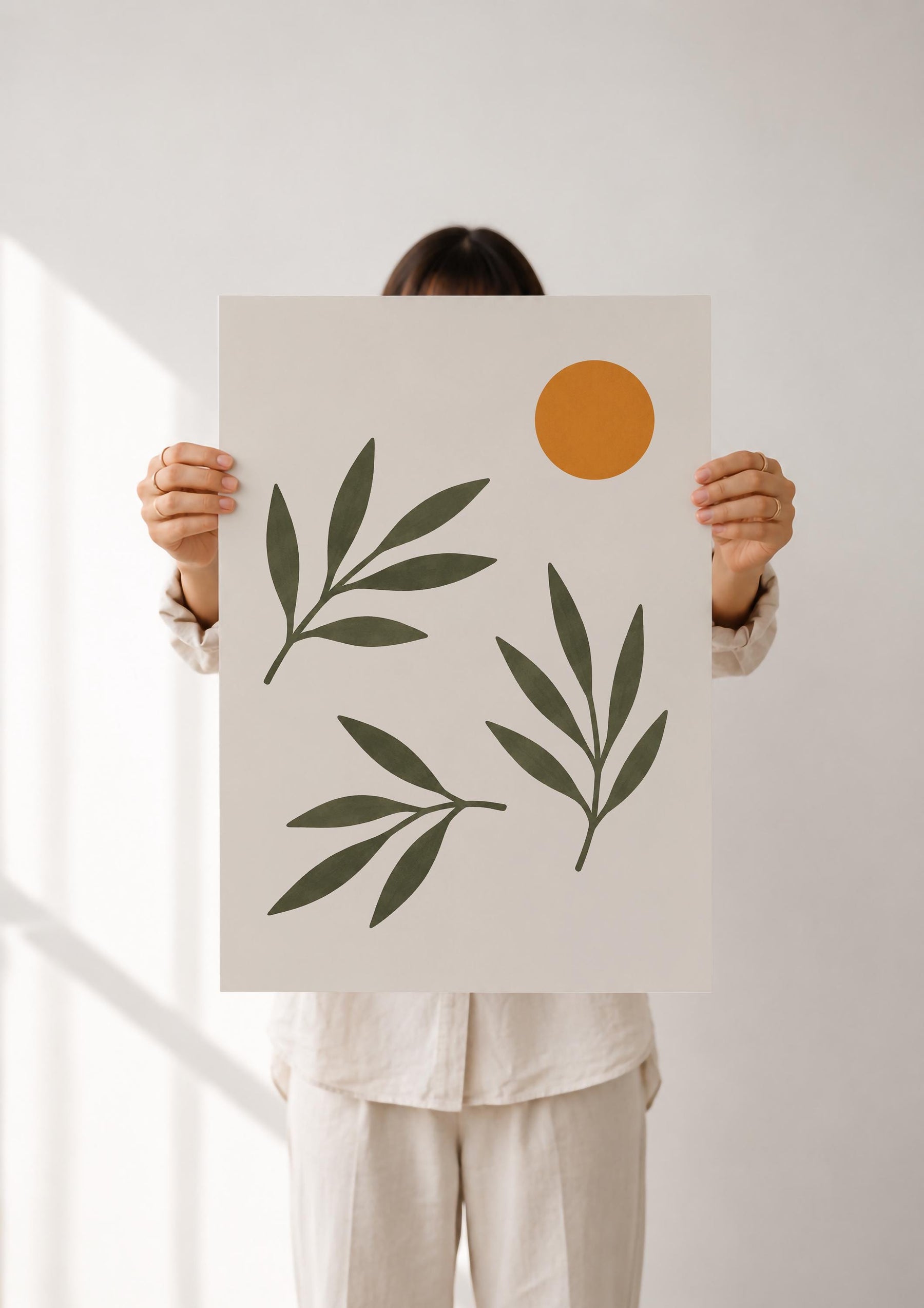 Oasis Olive Branch Print | Hand-Painted Botanical Art, Mediterranean Wall Decor | Framed or Unframed