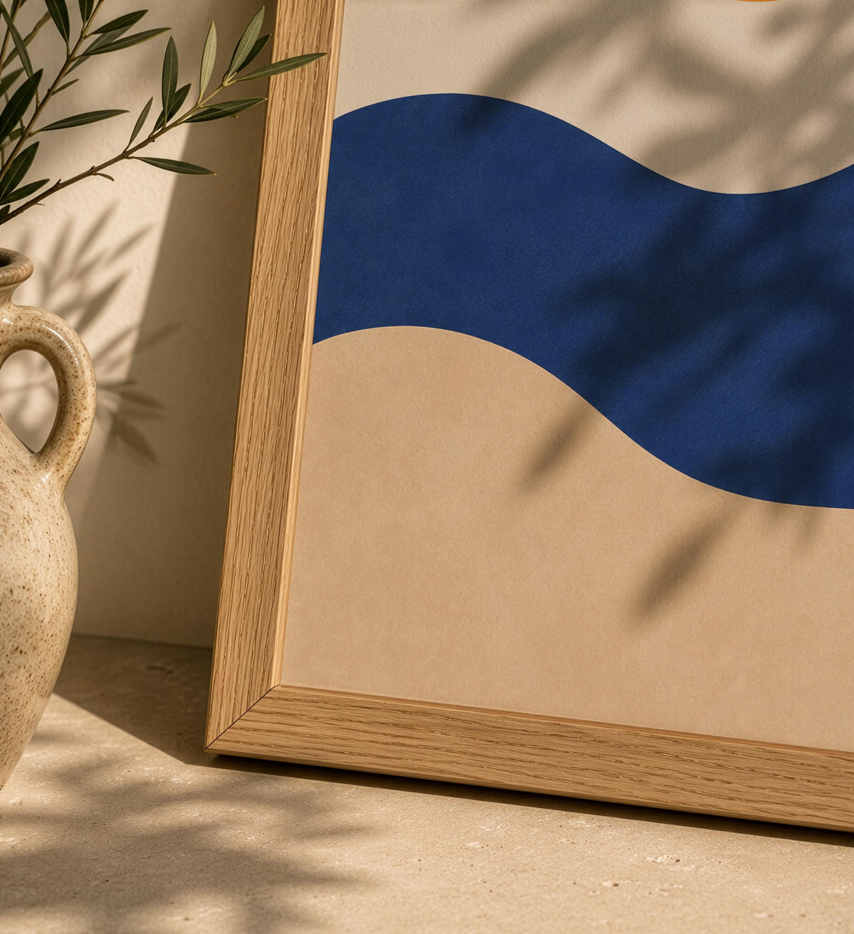 Coastal Dunes Abstract Art Print | Minimalist Mediterranean Sun Sea Wall Decor | Framed or Unframed