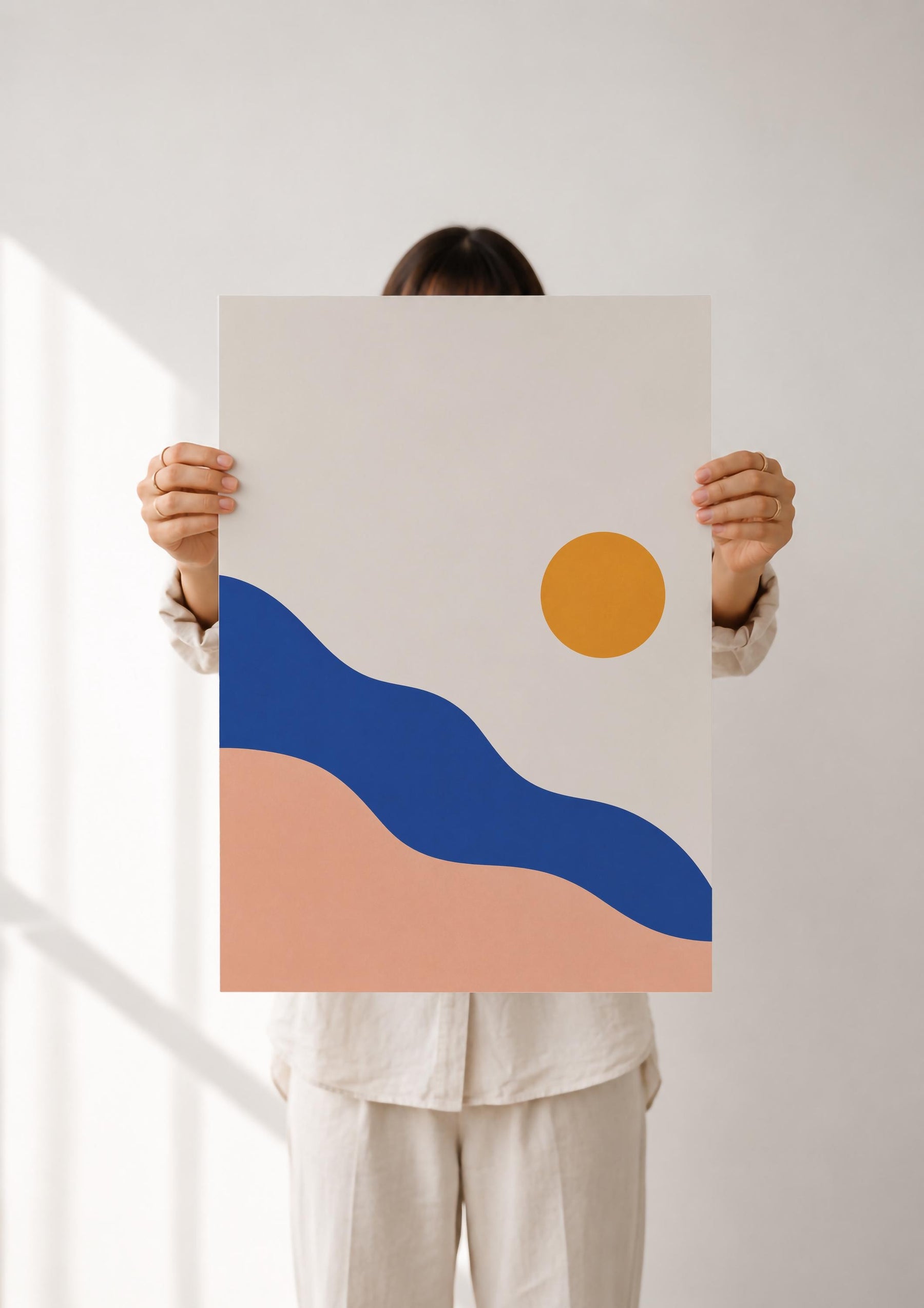 Solstice Abstract Landscape Print | Minimalist Sun Wall Art, Mediterranean Decor | Framed or Unframed