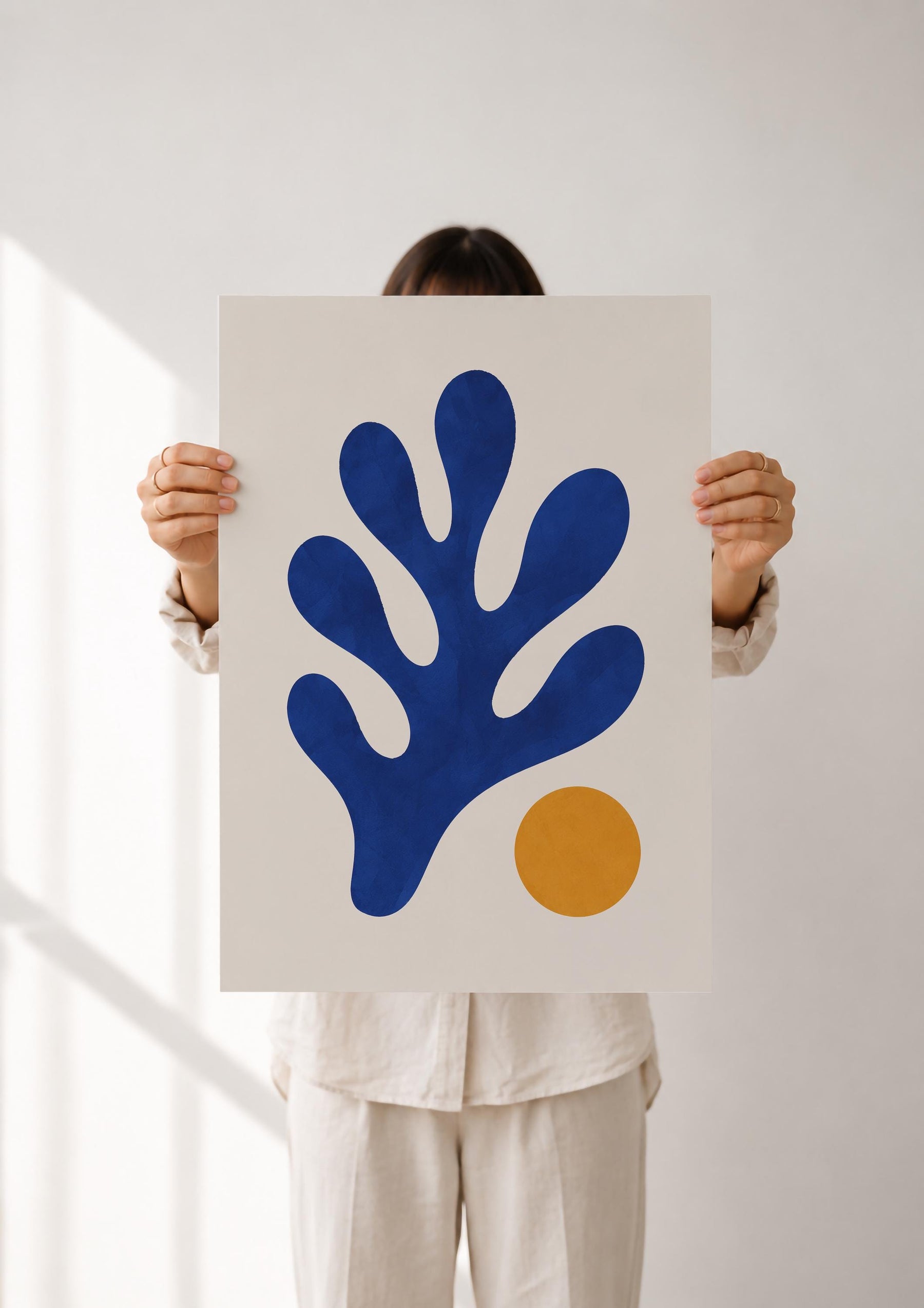 Tide Abstract Blue Coral Print | Matisse Inspired Coastal Wall Art | Framed or Unframed