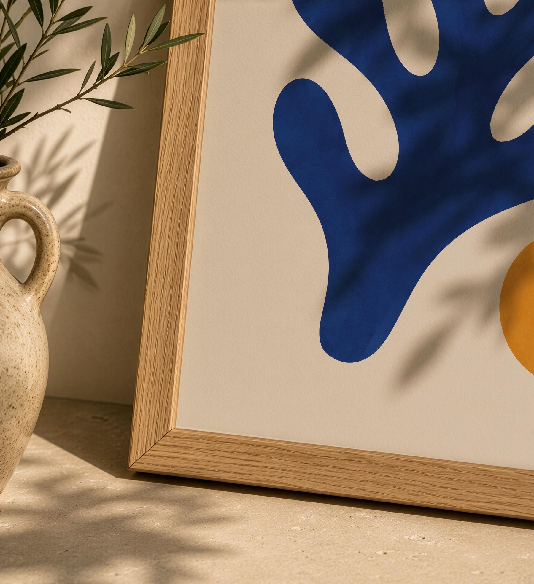 Tide Abstract Blue Coral Print | Matisse Inspired Coastal Wall Art | Framed or Unframed