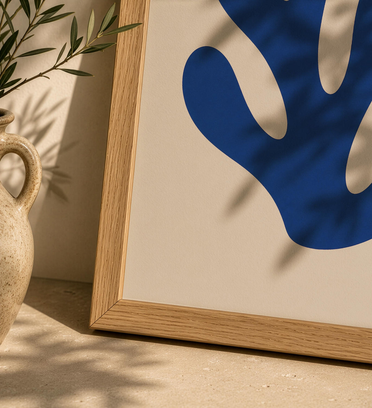 Drift Abstract Blue Coral Print | Matisse Inspired Modern Coastal Wall Art | Framed or Unframed