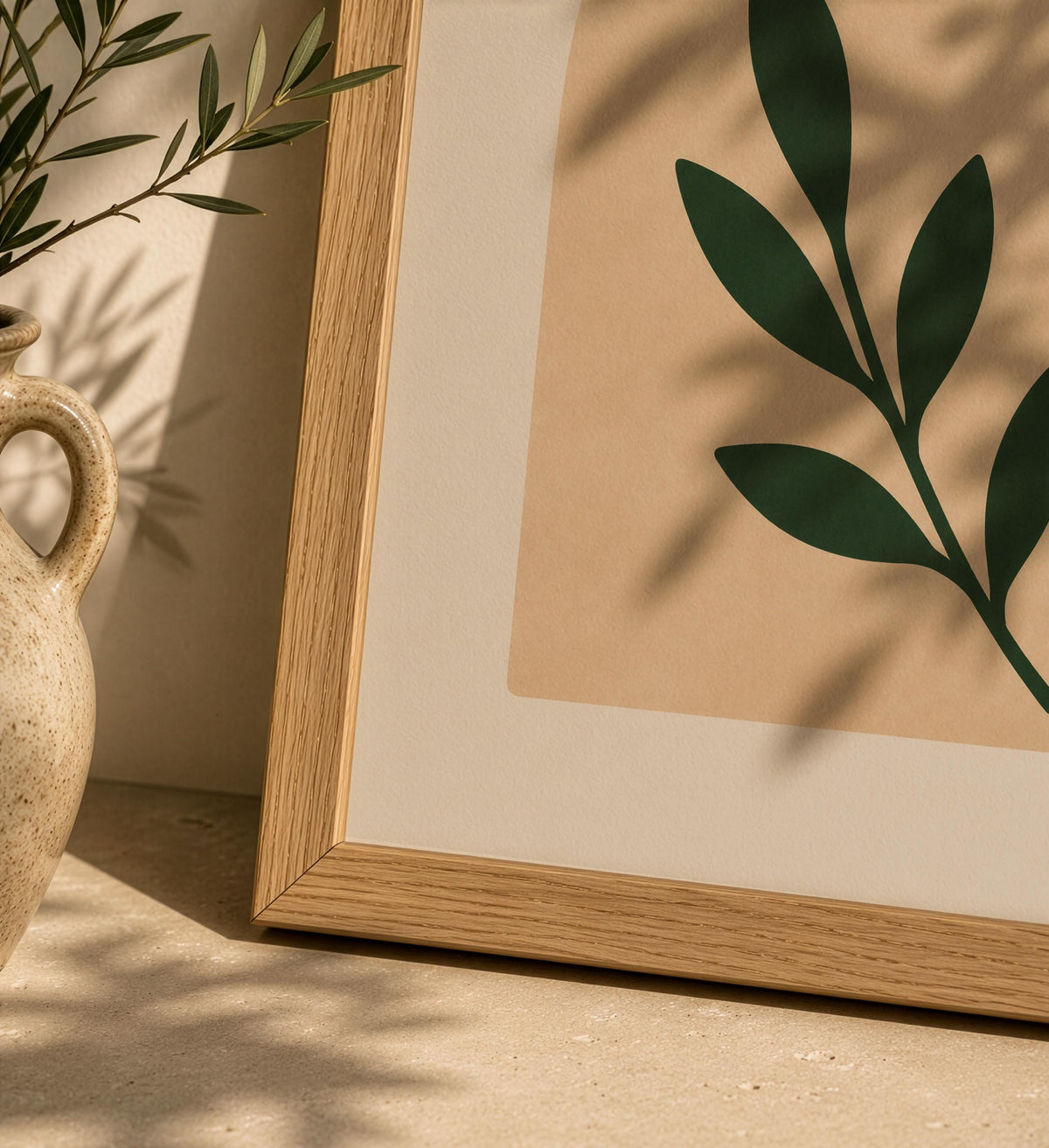 Arco Abstract Archway Botanical Print | Minimalist Leaf Wall Art, Scandinavian Poster | Framed or Unframed