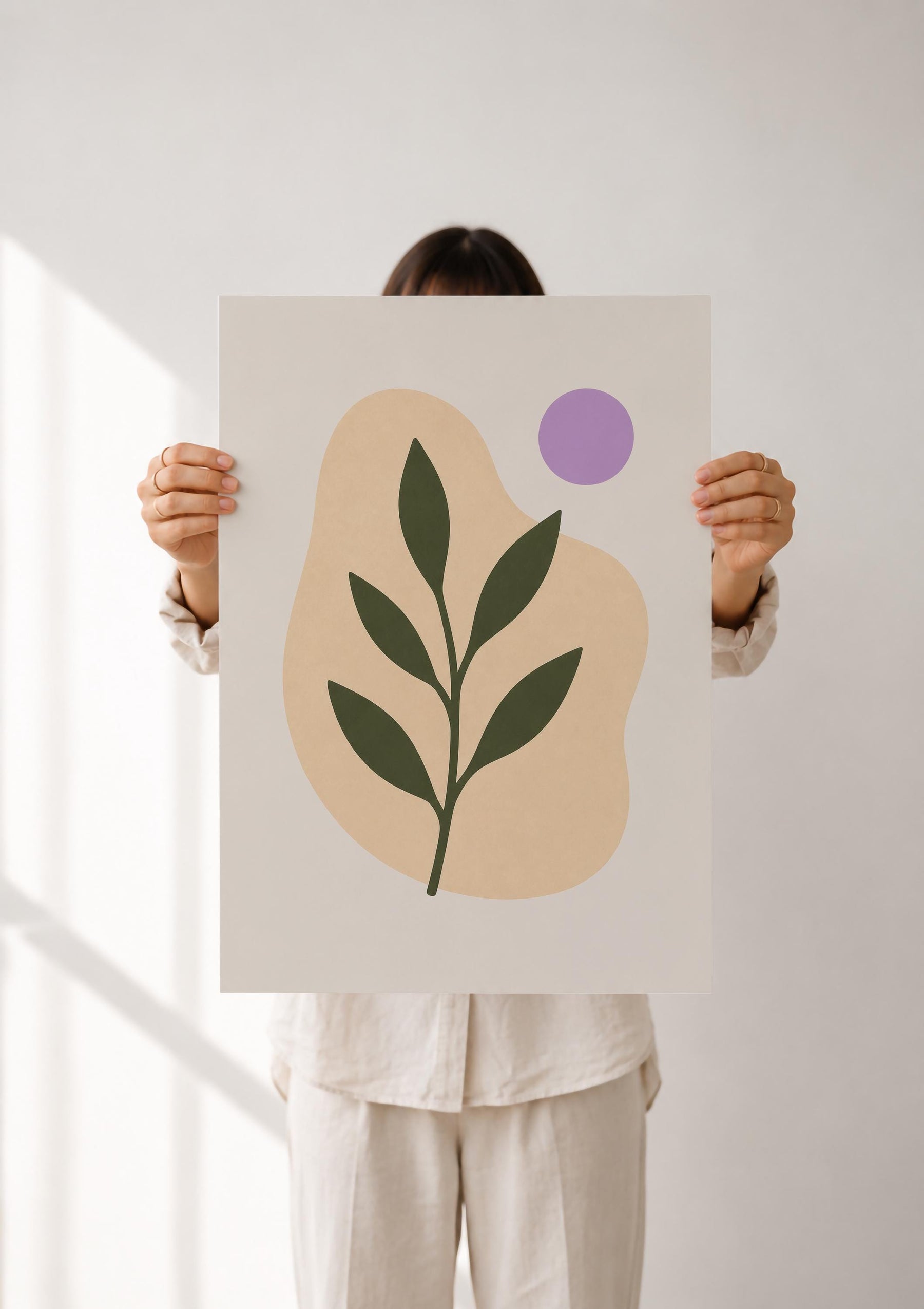 Botanica Abstract Leaf Print | Botanical Organic Modern Wall Art | Framed or Unframed