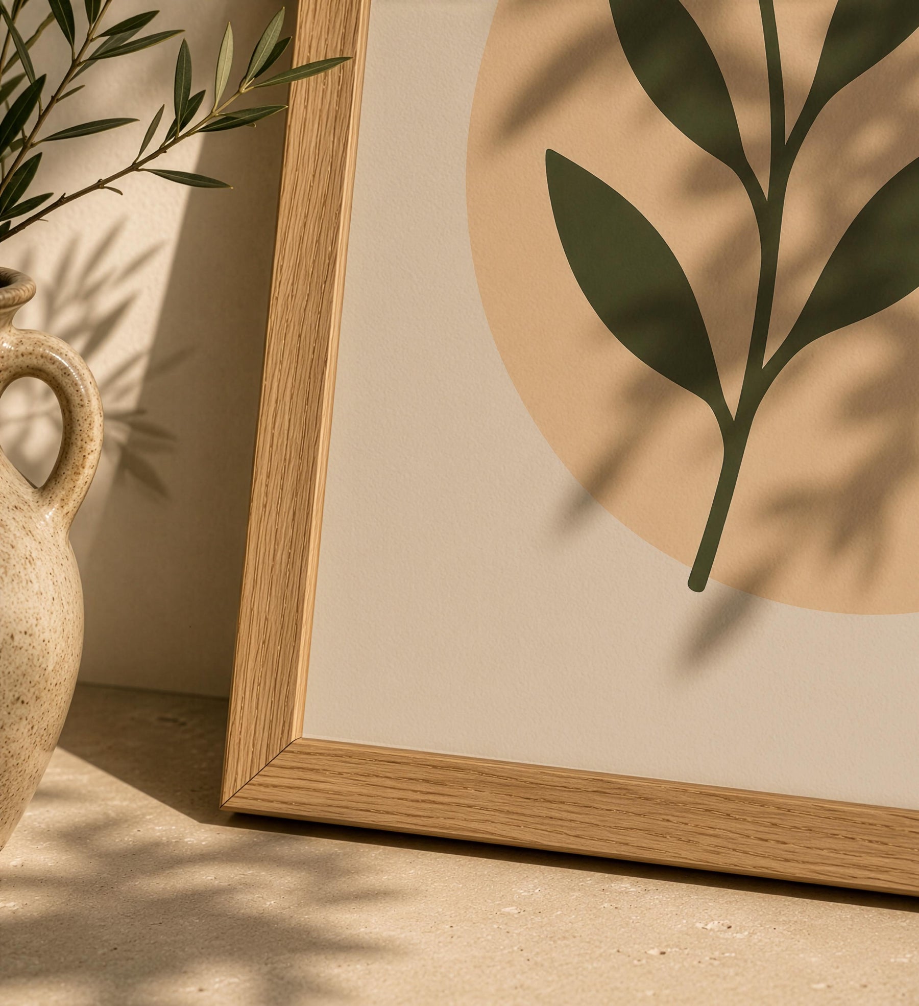Botanica Abstract Leaf Print | Botanical Organic Modern Wall Art | Framed or Unframed