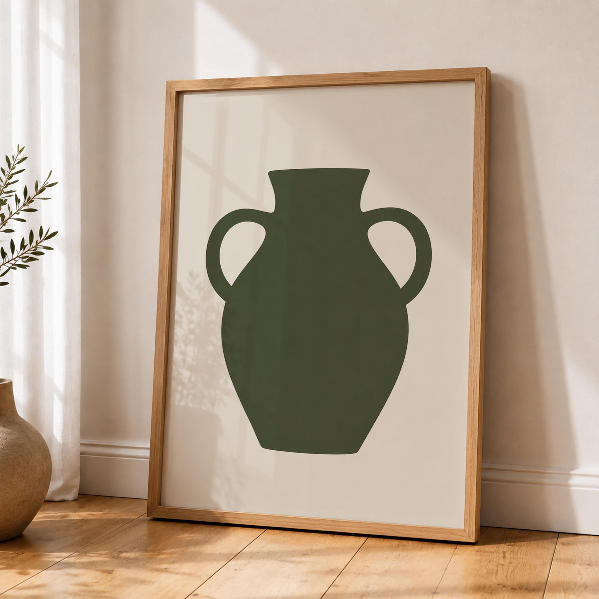 Vessel Amphora Vase Print | Abstract Mediterranean Wall Art | Framed or Unframed