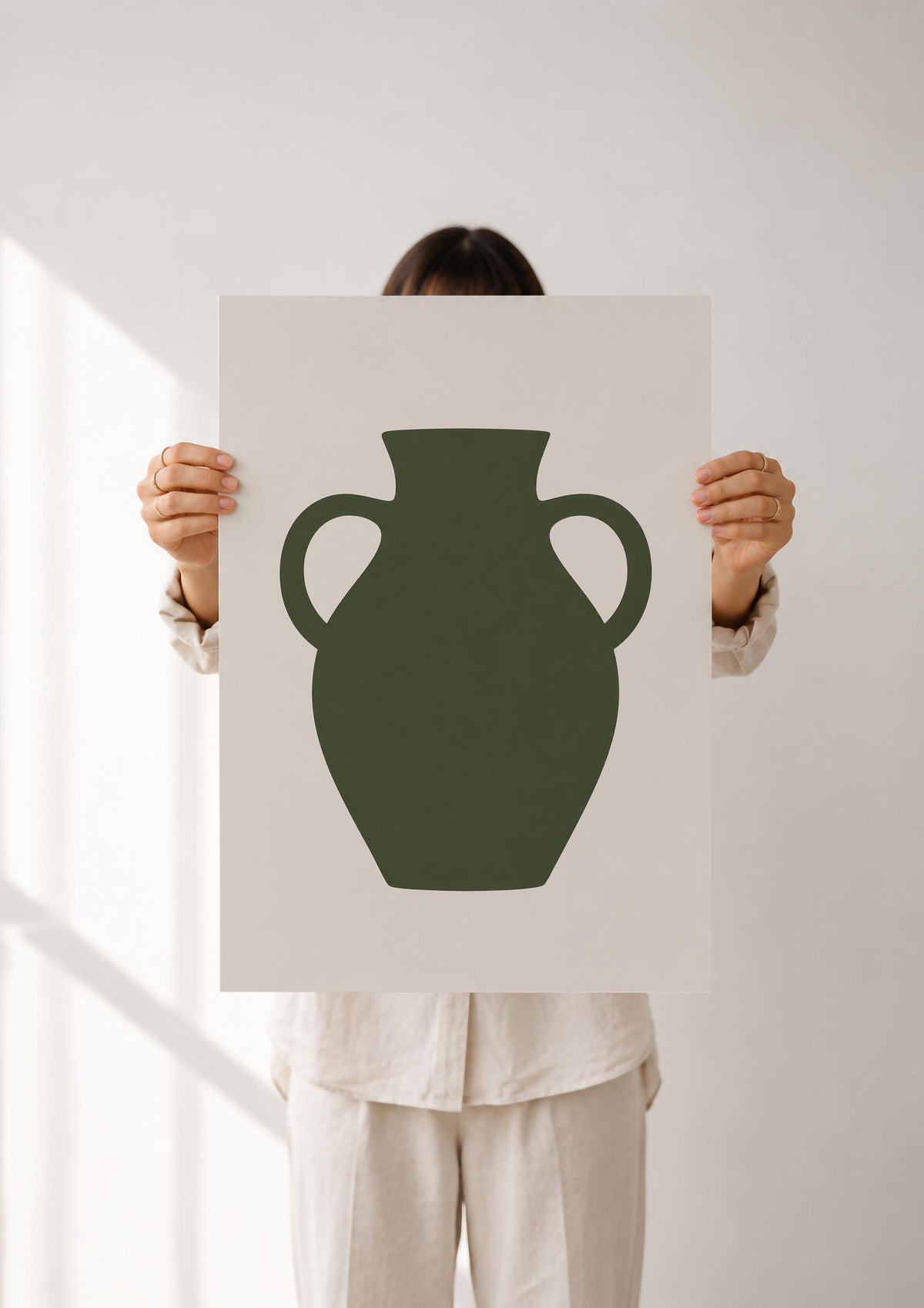 Vessel Amphora Vase Print | Abstract Mediterranean Wall Art | Framed or Unframed
