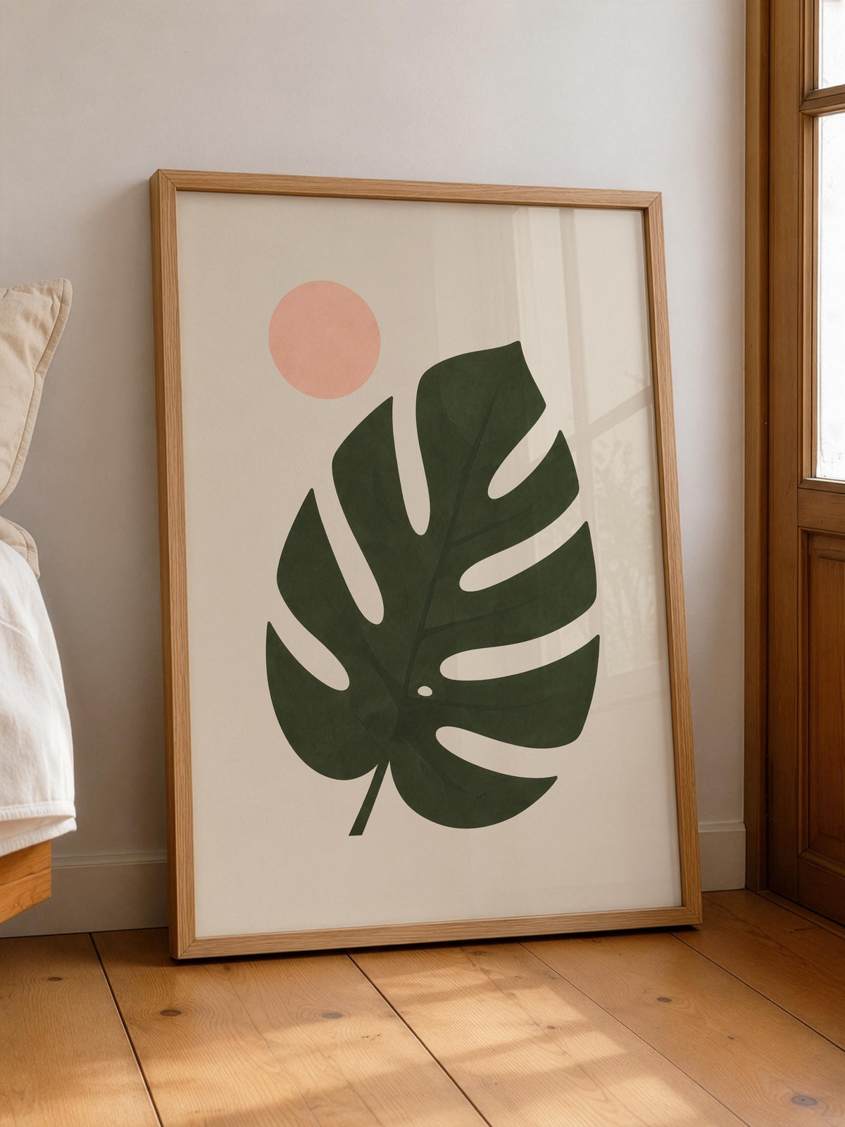 Ombré Monstera Leaf Print | Botanical Wall Art, Organic Modern Decor | Framed or Unframed