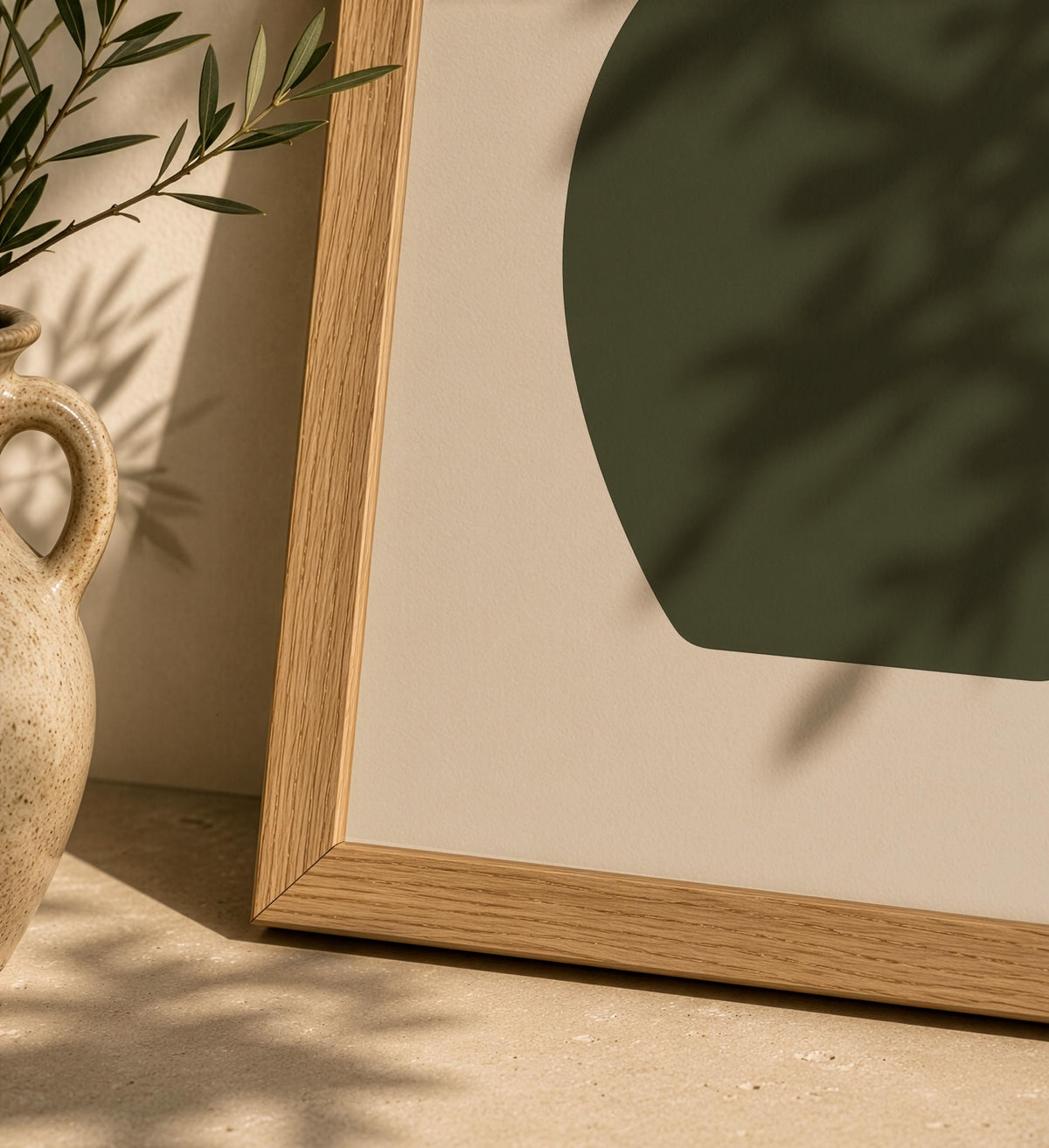 Forma Green Vase Print | Minimalist Abstract Contemporary Wall Art | Framed or Unframed