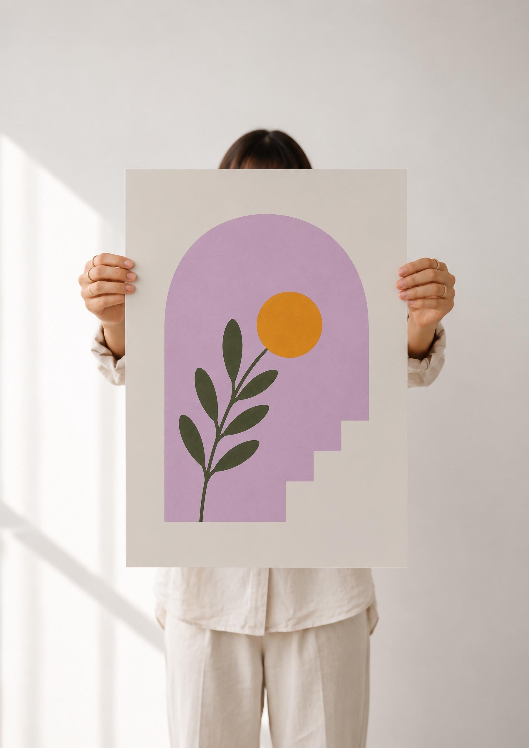 Alcove Floral Archway Print | Minimalist Botanical Mediterranean Wall Art | Framed or Unframed