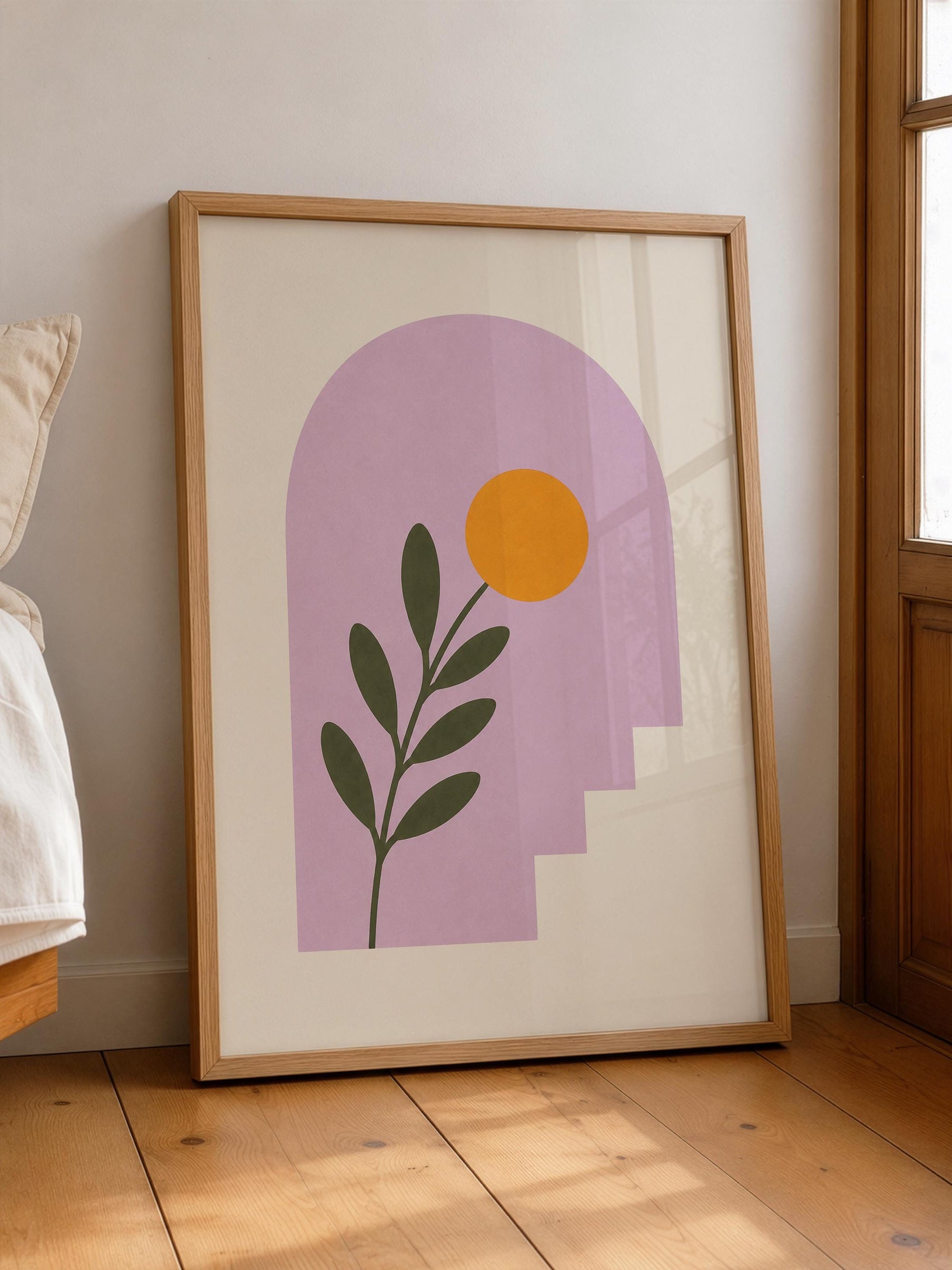 Alcove Floral Archway Print | Minimalist Botanical Mediterranean Wall Art | Framed or Unframed