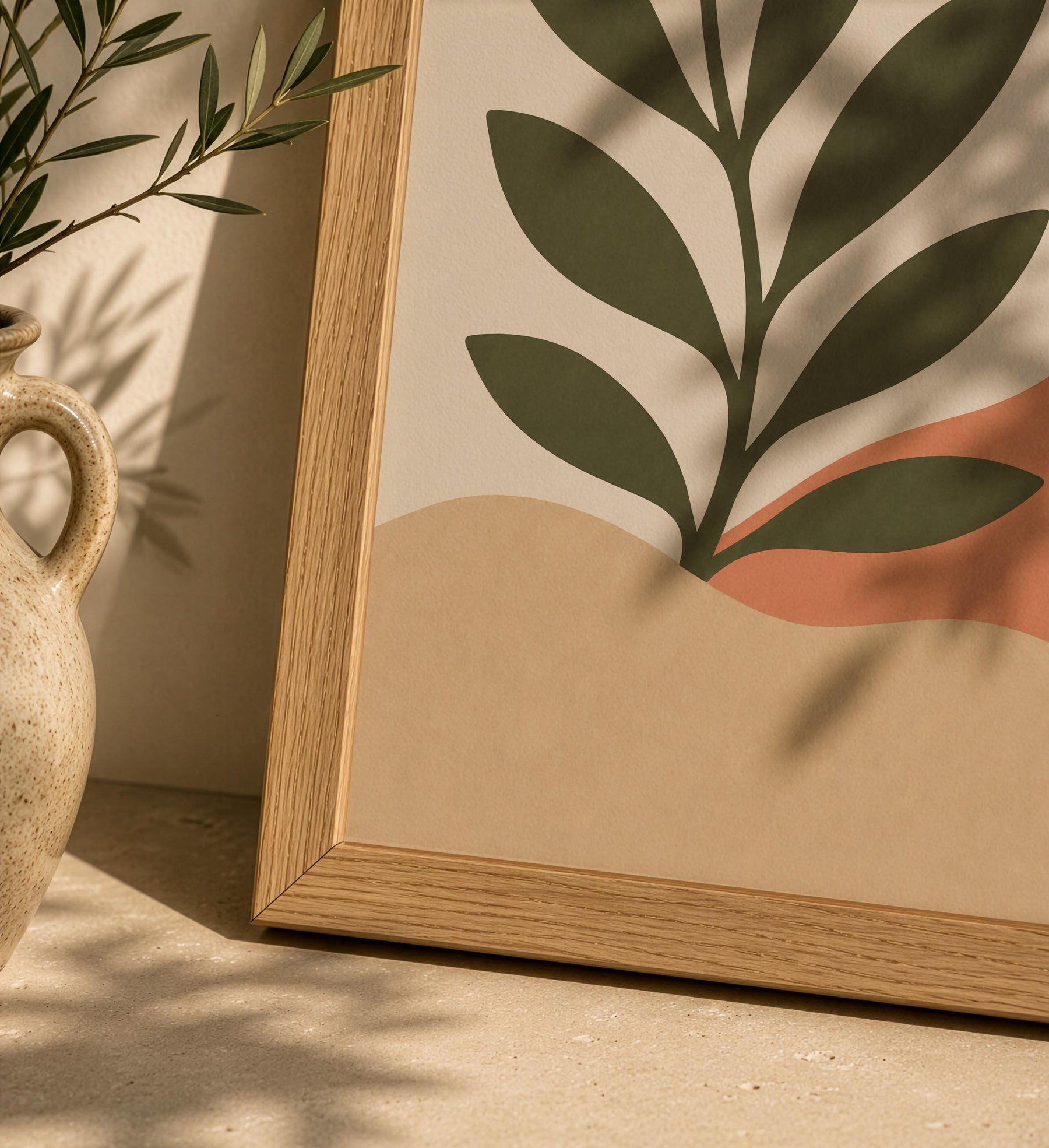 Sierra Botanical Print | Minimalist Desert Hills Wall Art, Neutral Room Decor | Framed or Unframed