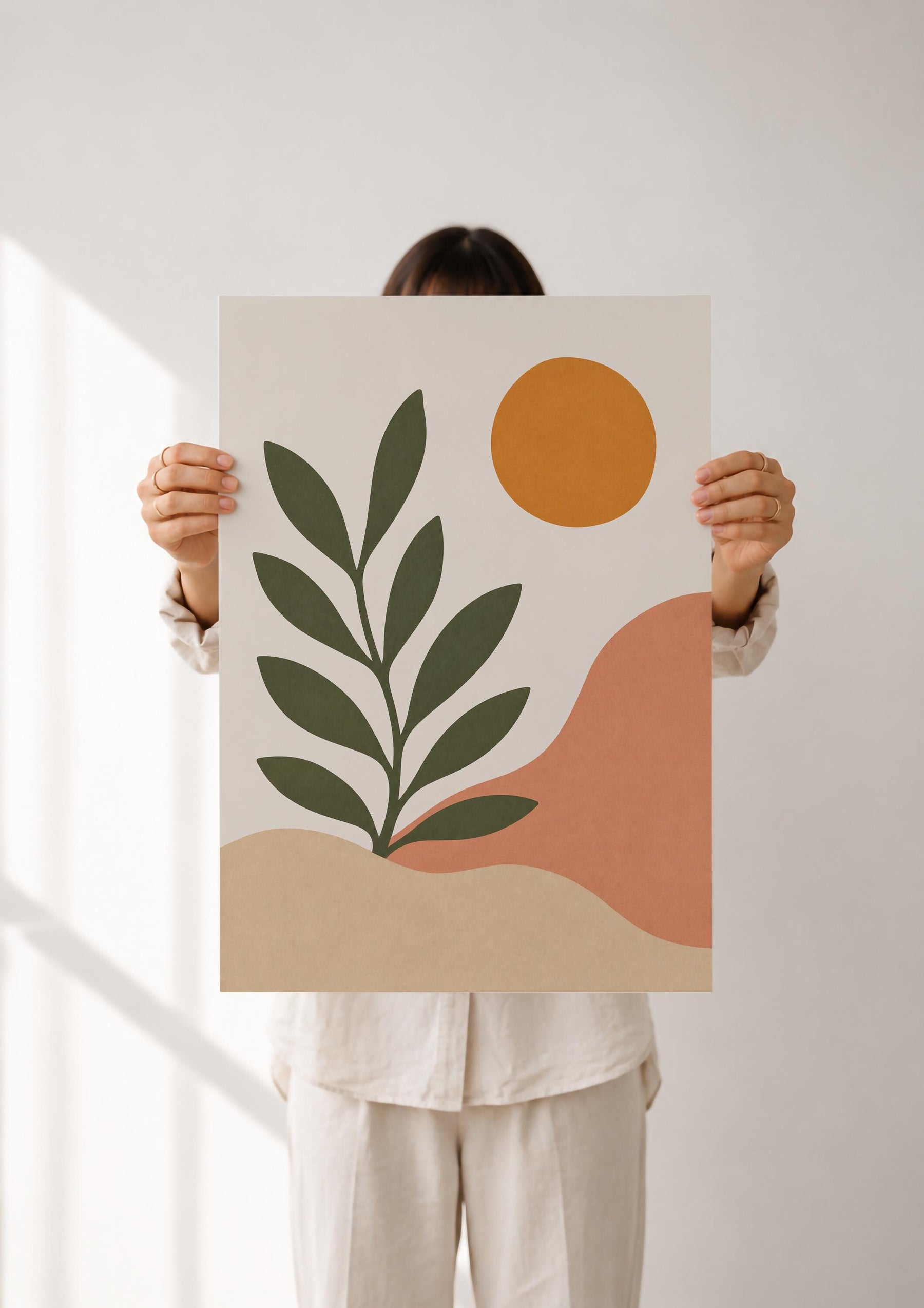 Sierra Botanical Print | Minimalist Desert Hills Wall Art, Neutral Room Decor | Framed or Unframed